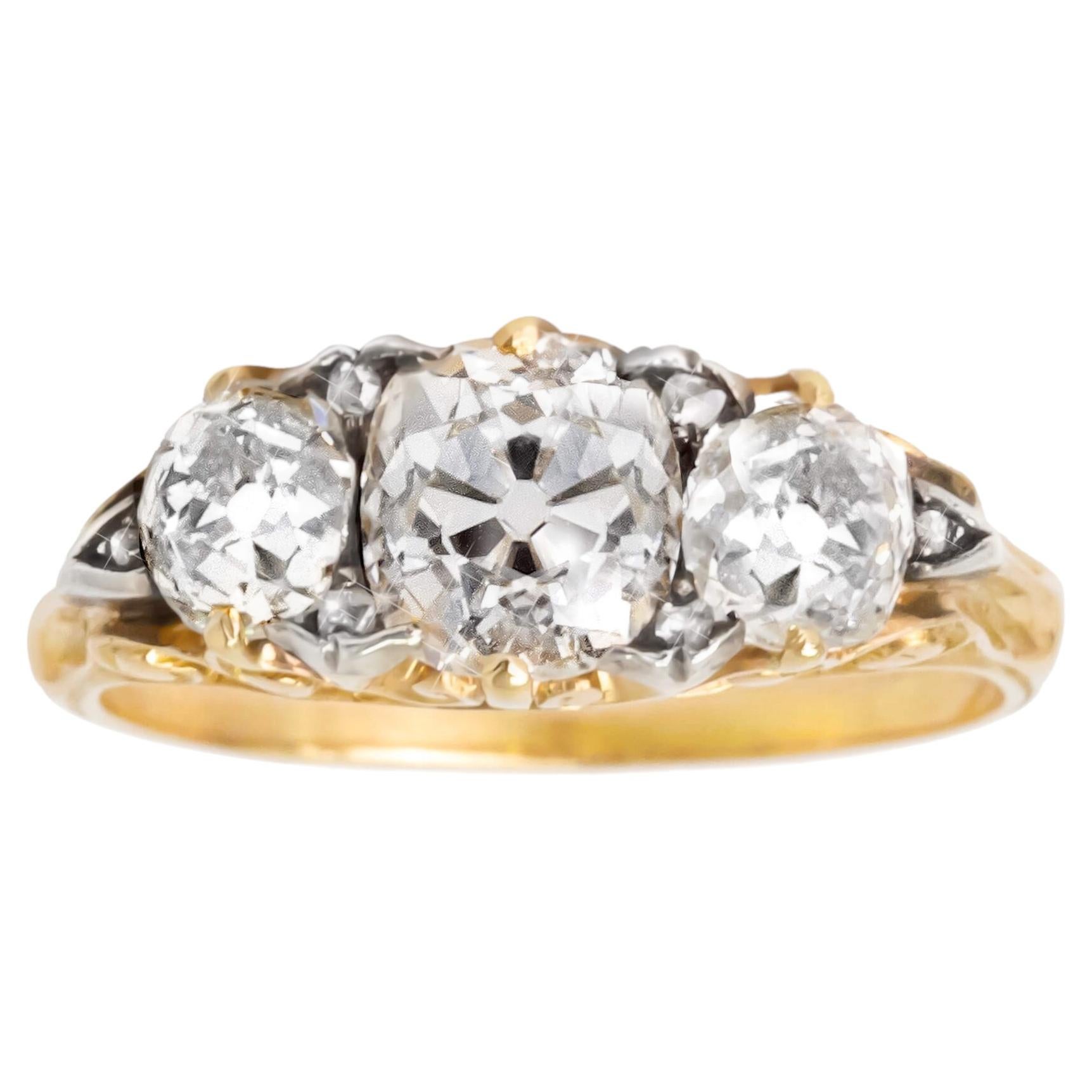 Victorian Style Diamond Half Hoop Ring Circa 2000s For Sale