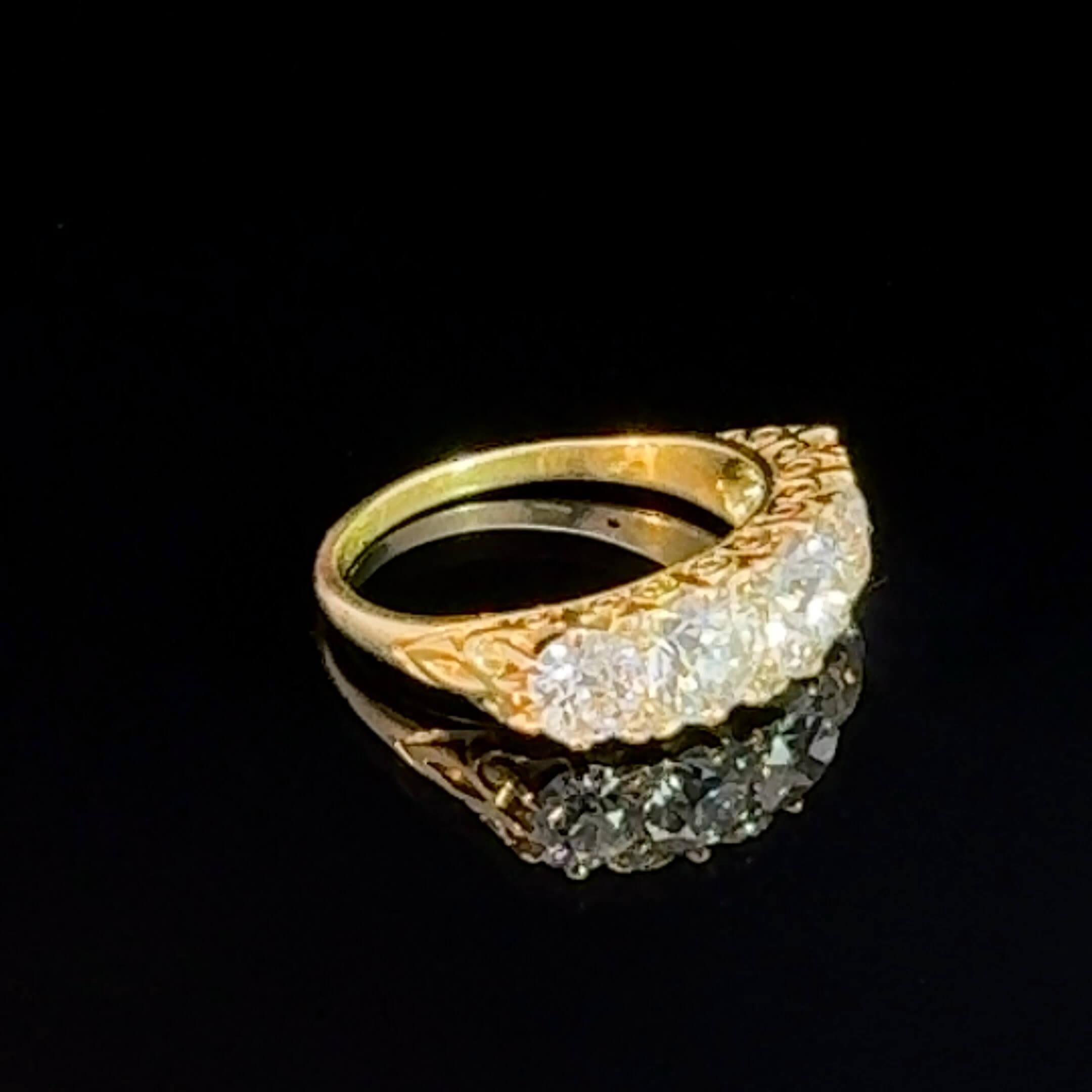 Victorian Style Diamond Half Hoop Ring Circa 2020s In Good Condition For Sale In ADELAIDE, SA
