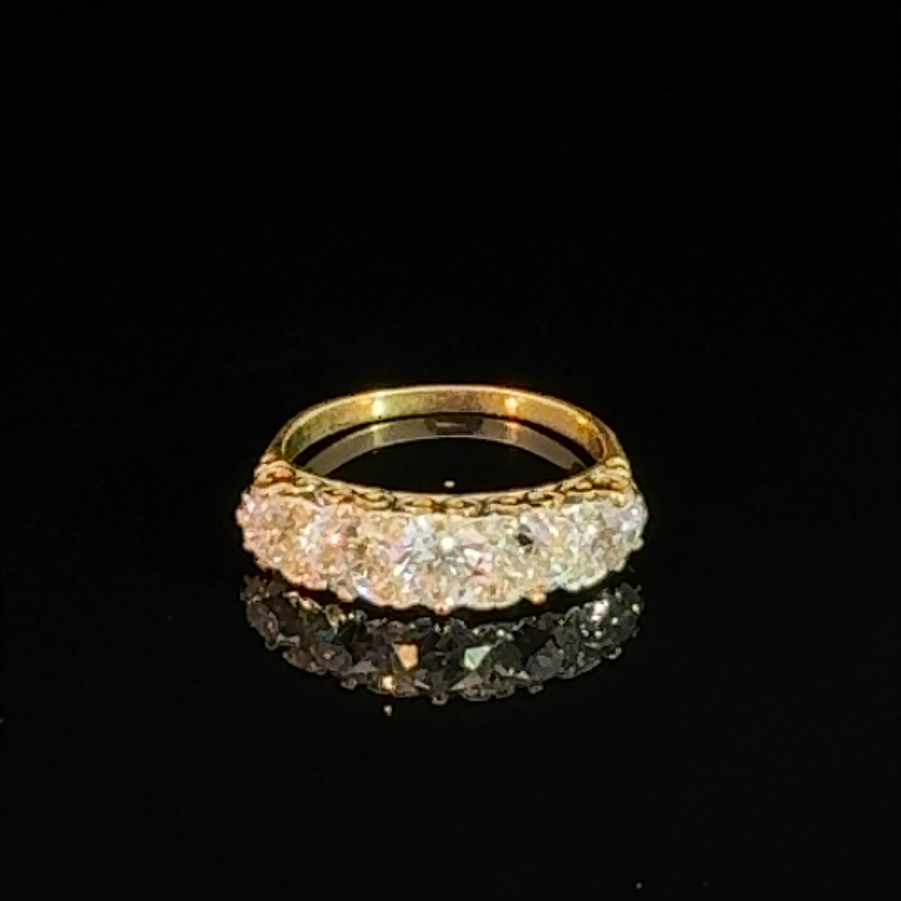 Victorian Style Diamond Half Hoop Ring Circa 2020s In Good Condition For Sale In ADELAIDE, SA