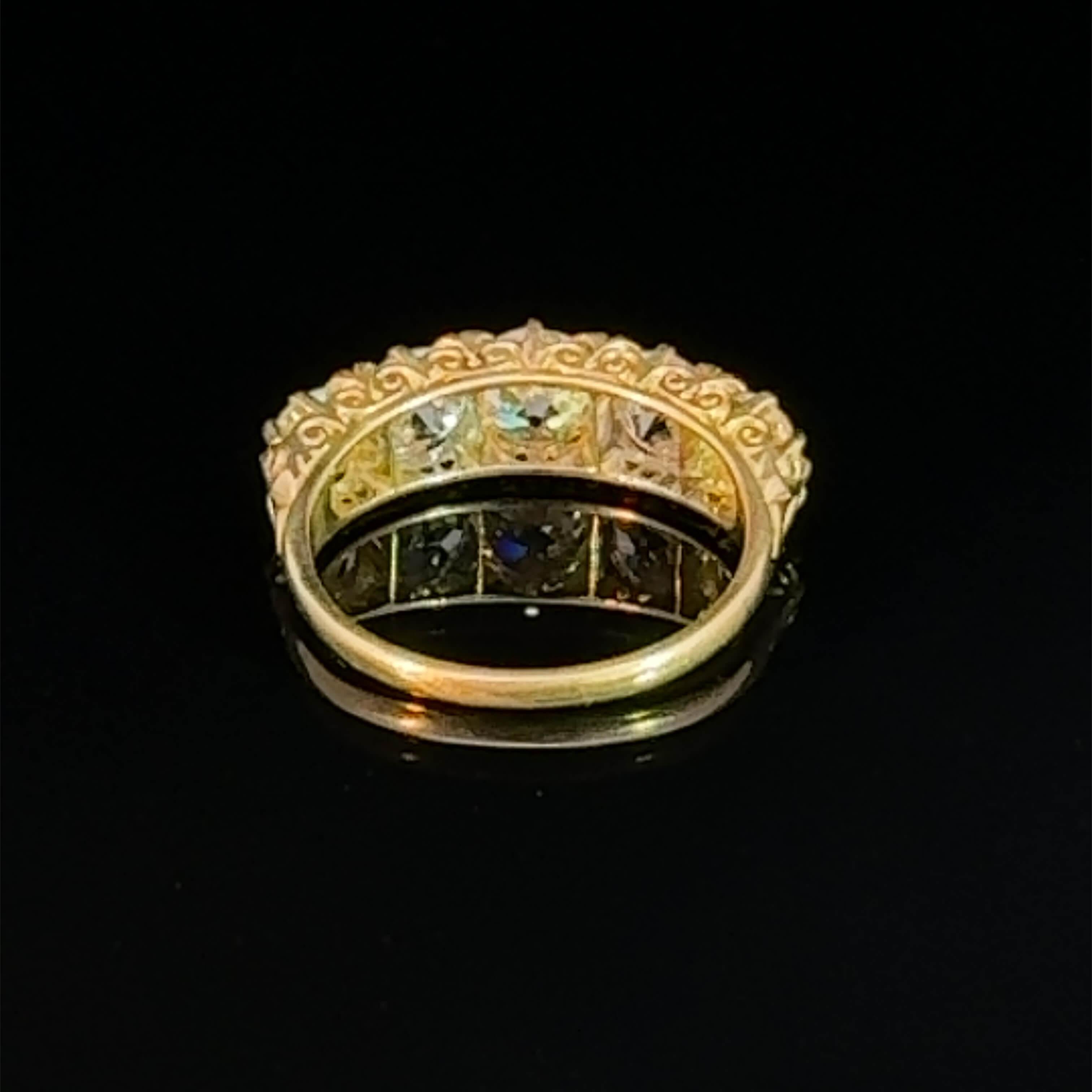 Women's or Men's Victorian Style Diamond Half Hoop Ring Circa 2020s For Sale