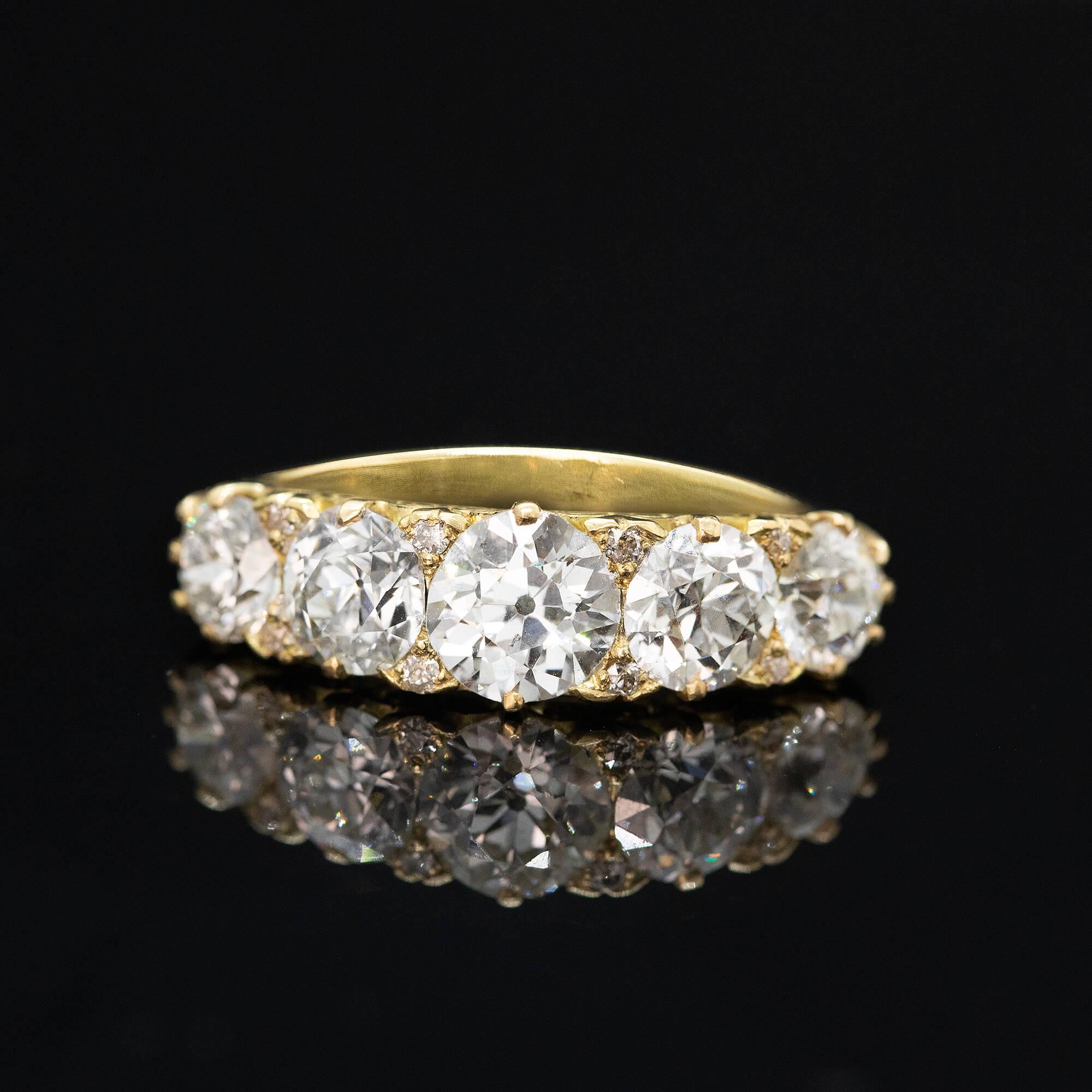 Victorian Style Diamond Half Hoop Ring Circa 2020s For Sale 2