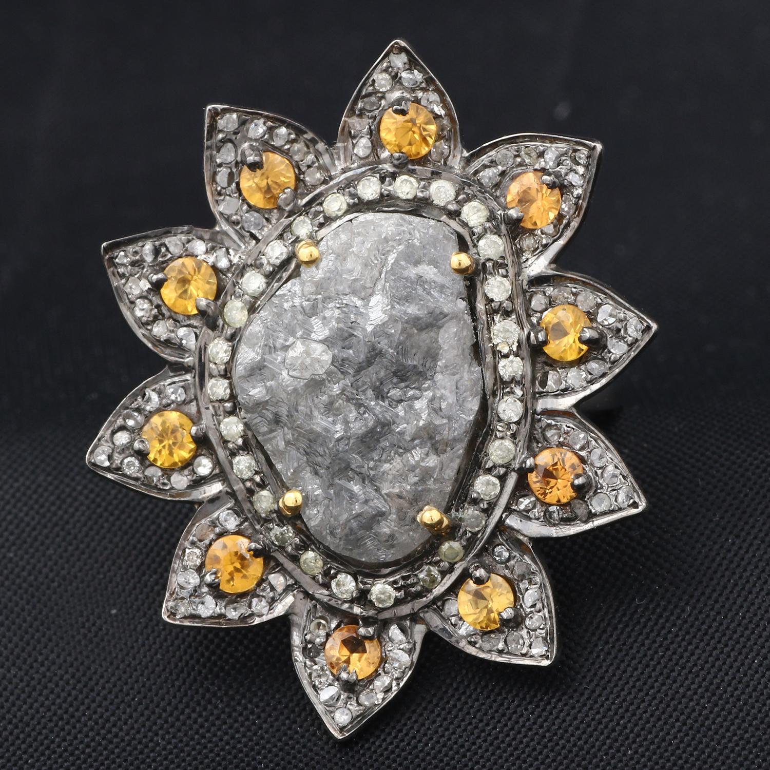 Item details:-

✦ SKU:- ESRG00131

✦ Material :- Silver
✦ Gemstone Specification:-
✧ Diamond
✧ Citrine

✦ Approx. Diamond Weight : 3.5
✦ Approx. Silver Weight : 5.94
✦ Approx. Gross Weight : 6.82

Ring Size (US): 7

You will Get the same Product as