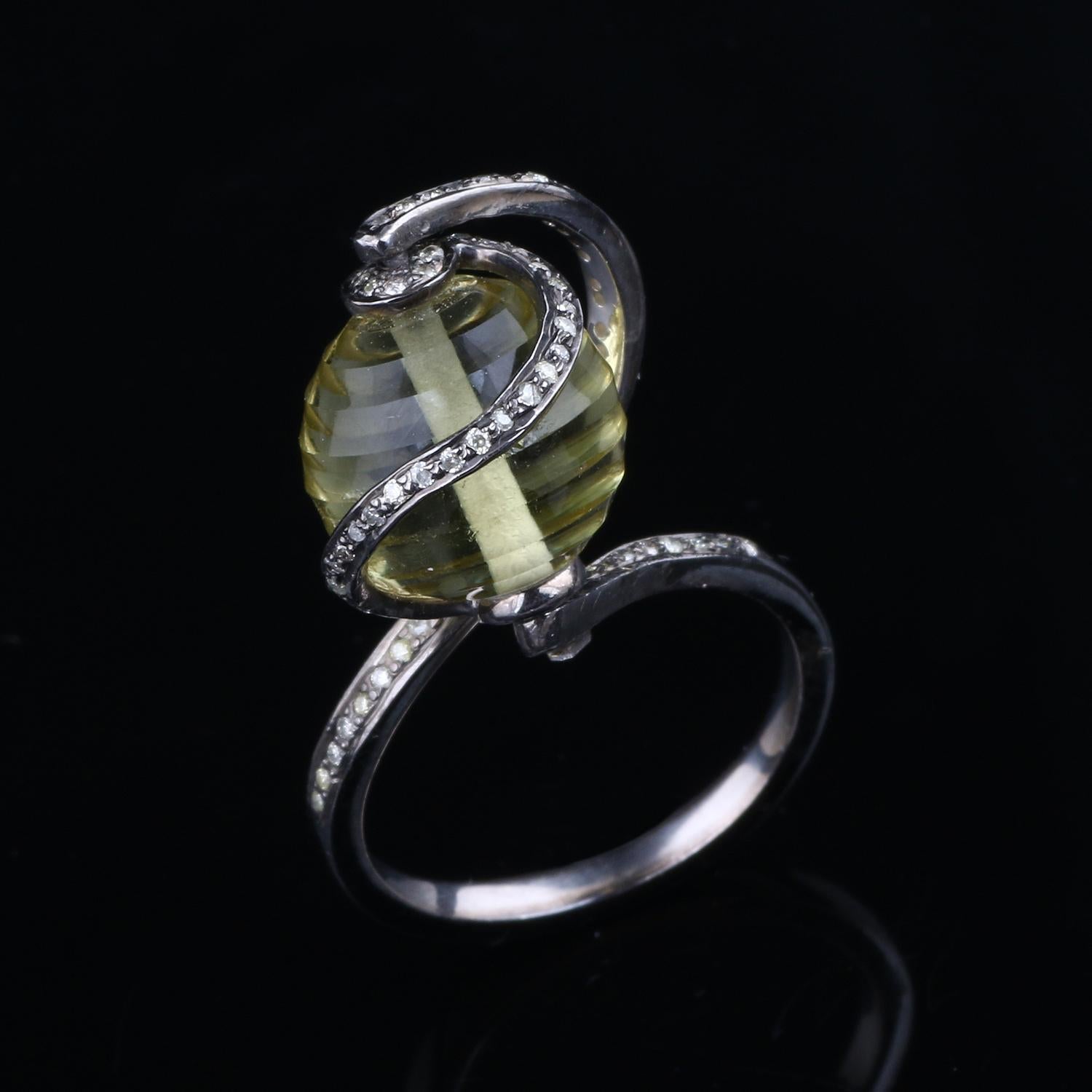 Item details:-

✦ SKU:- ESRG00203

✦ Material :- Silver
✦ Gemstone Specification:-
✧ Diamond
✧ Lemon Quartz

✦ Approx. Diamond Weight : 0.3
✦ Approx. Silver Weight : 3.69
✦ Approx. Gross Weight : 6.3

Ring Size (US): 8

You will Get the same Product