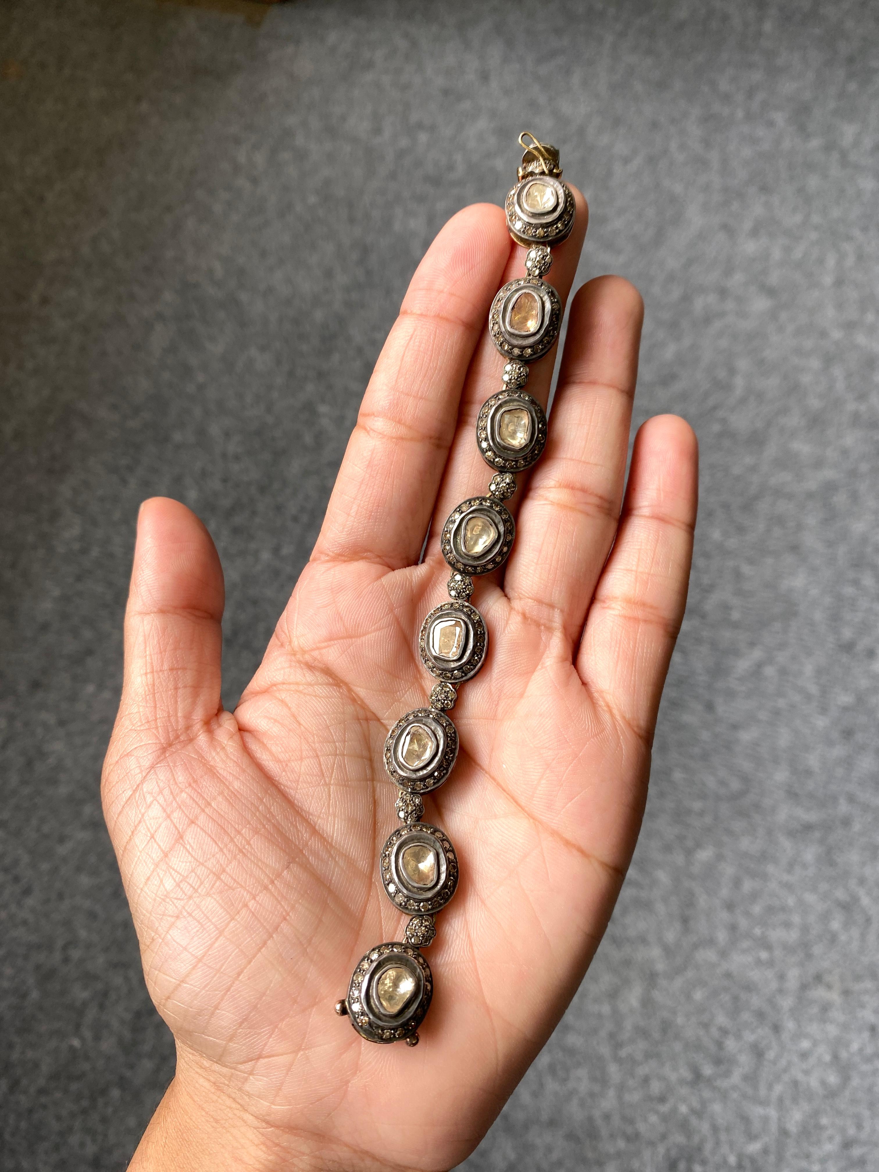 Viktorianisches Diamant-Tennisarmband im Stil im Zustand „Neu“ im Angebot in Bangkok, Thailand