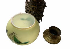 Victorian Style Electrified Brass Milk Glass Rochester Hurricane Oil Lamp