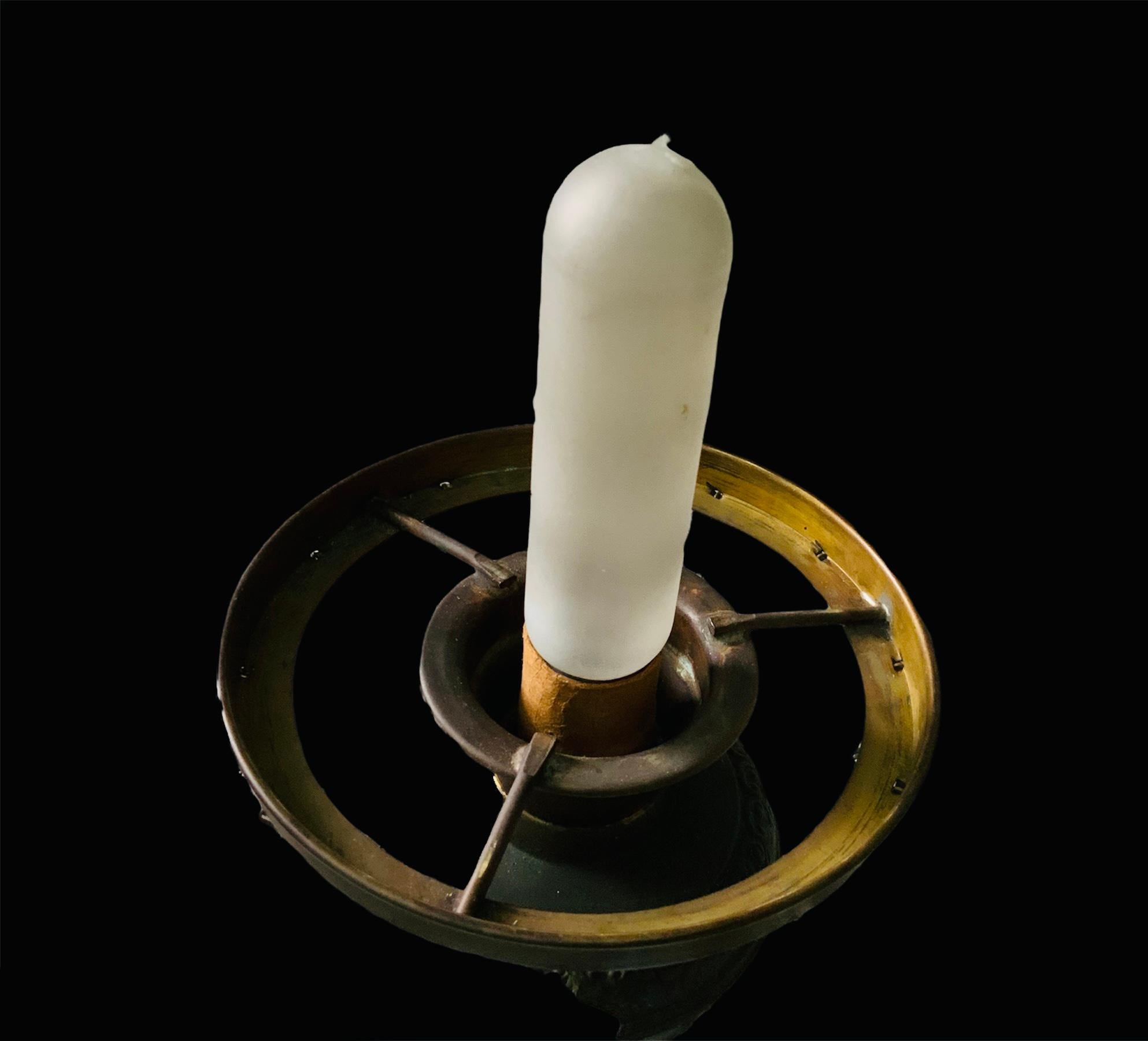 Victorian Style Electrified White Metal Milk Glass Hurricane Oil Lamp 4