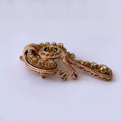 Victorian Style 14 Karat Yellow Gold Enamel and Diamond Pin/Pendant