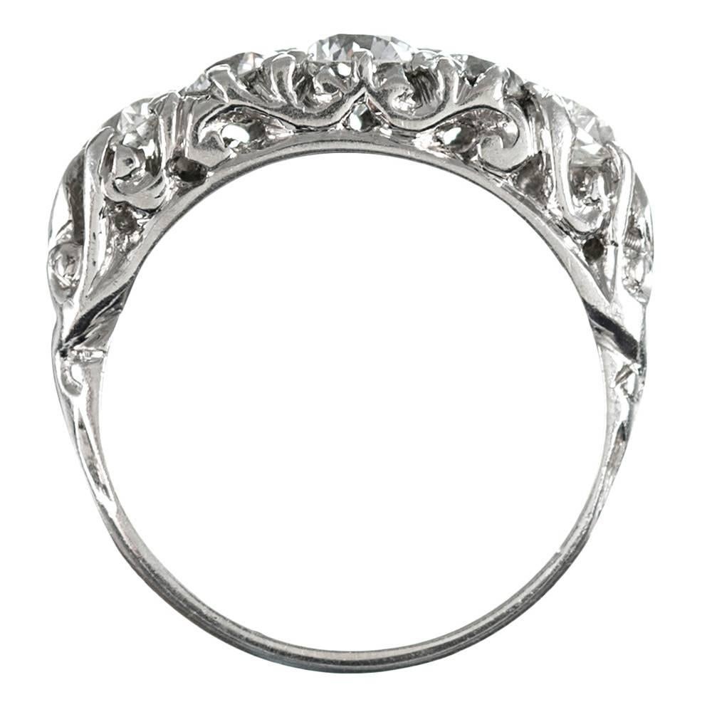 Women's Victorian Style Five-Stone Old European Cut Diamond Ring