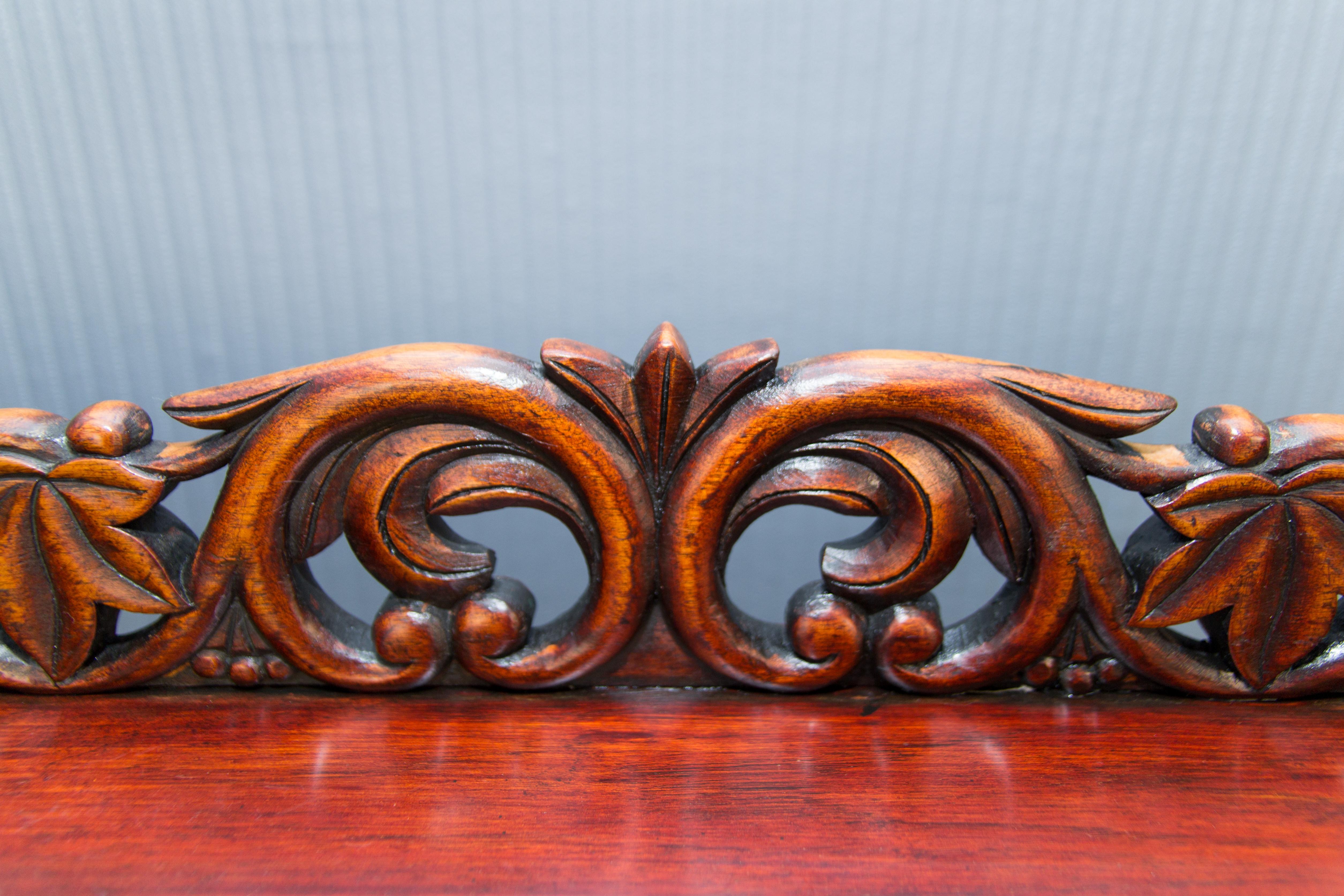 Victorian Style Ornate Carved Walnut Folding Table, circa 1920 For Sale 5