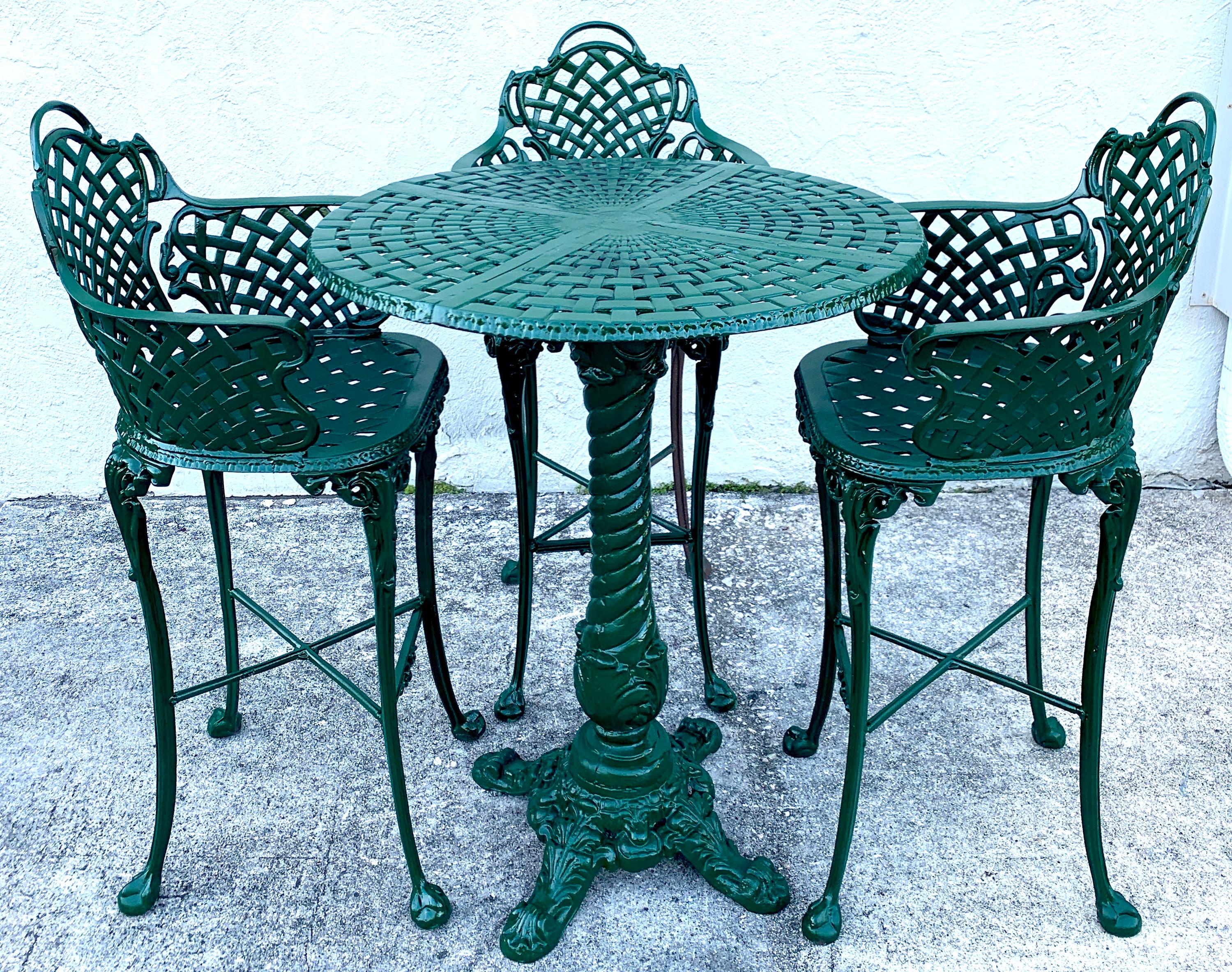 Victorian Style Garden/Patio Hightop Table and 3 Chairs, Provenance Celine Dion 3