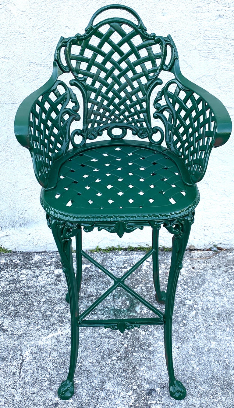 Victorian Style Garden/Patio Hightop Table and 3 Chairs, Provenance