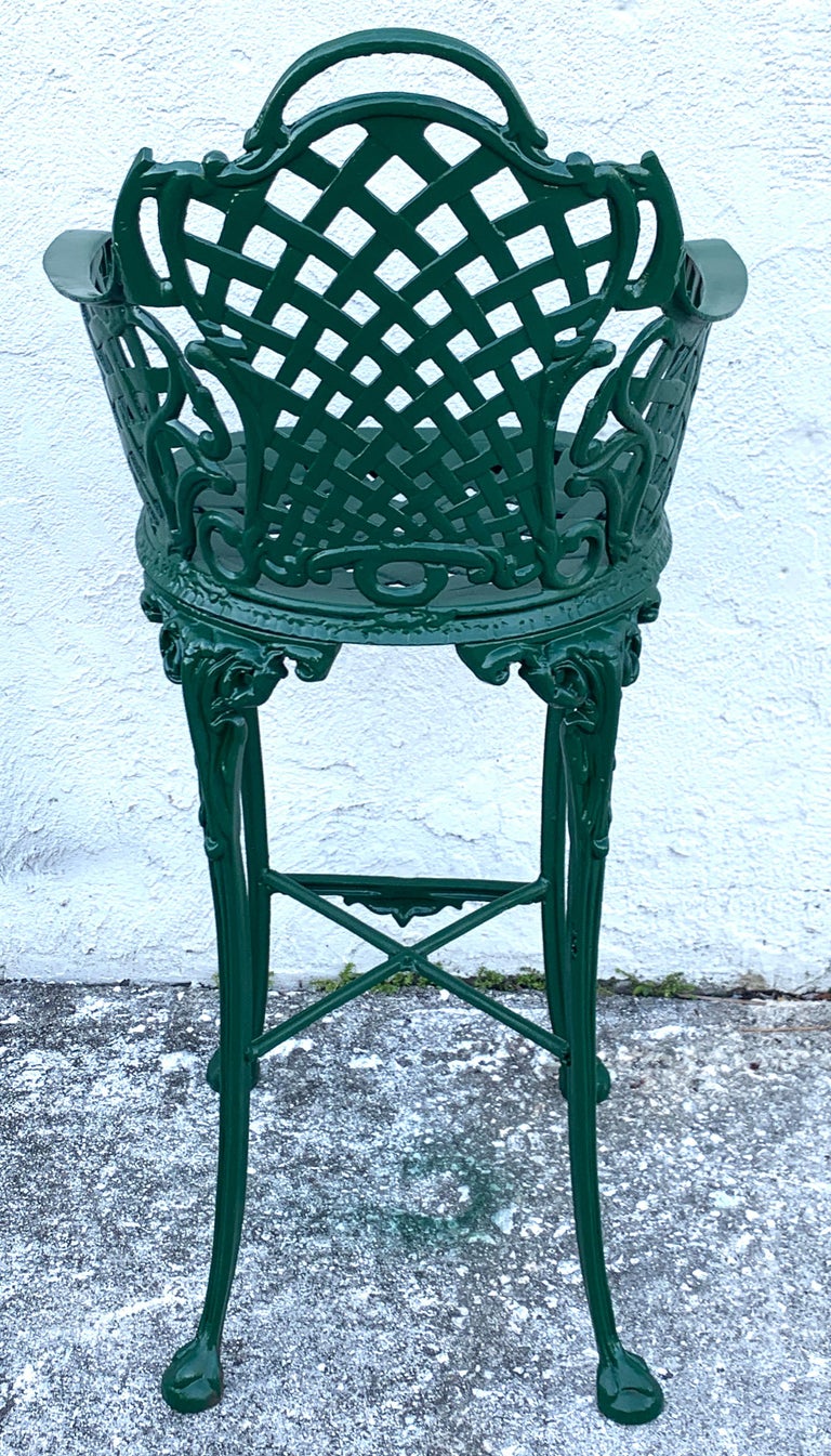Victorian Style Garden/Patio Hightop Table and 3 Chairs, Provenance