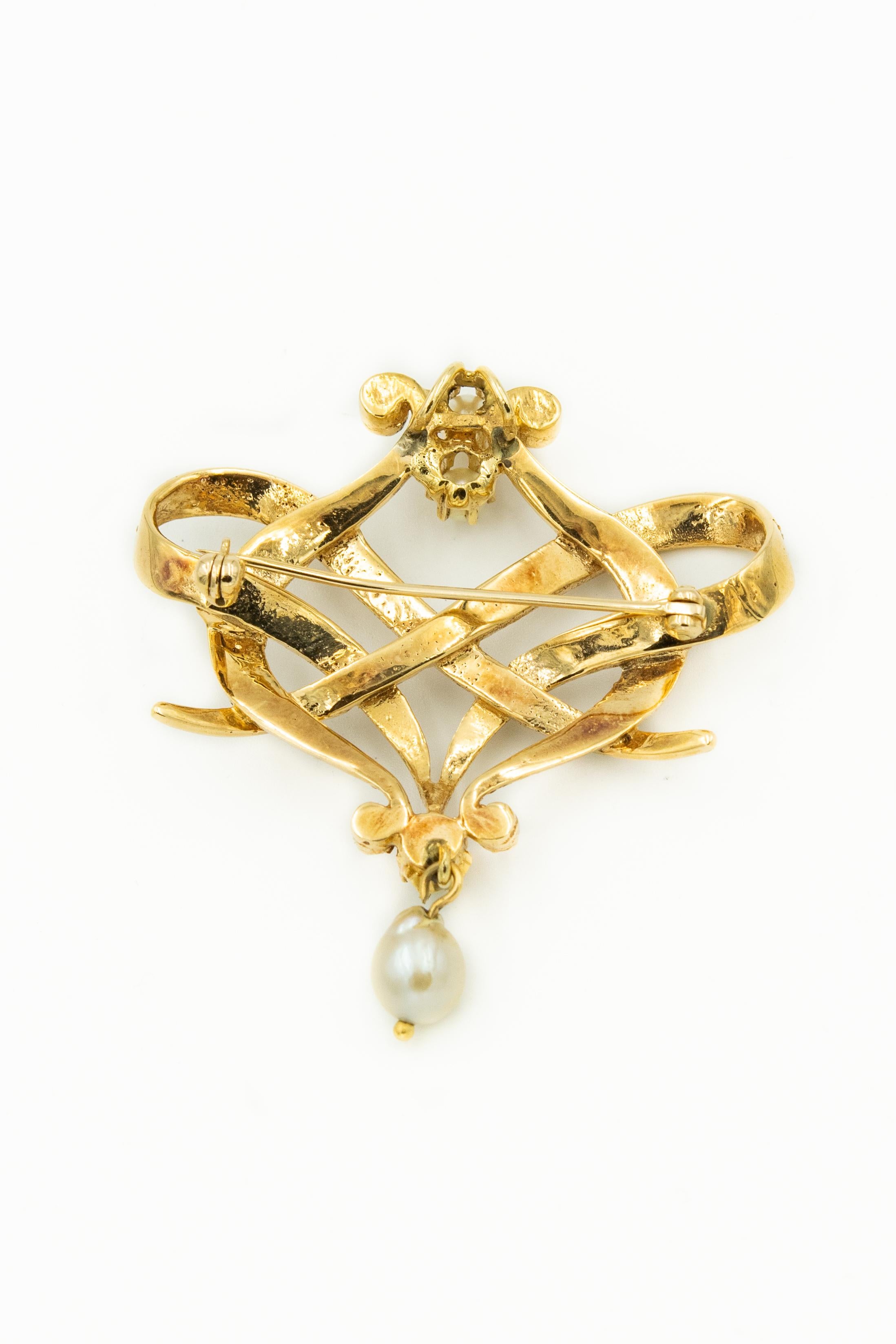 gold ribbon heart earrings