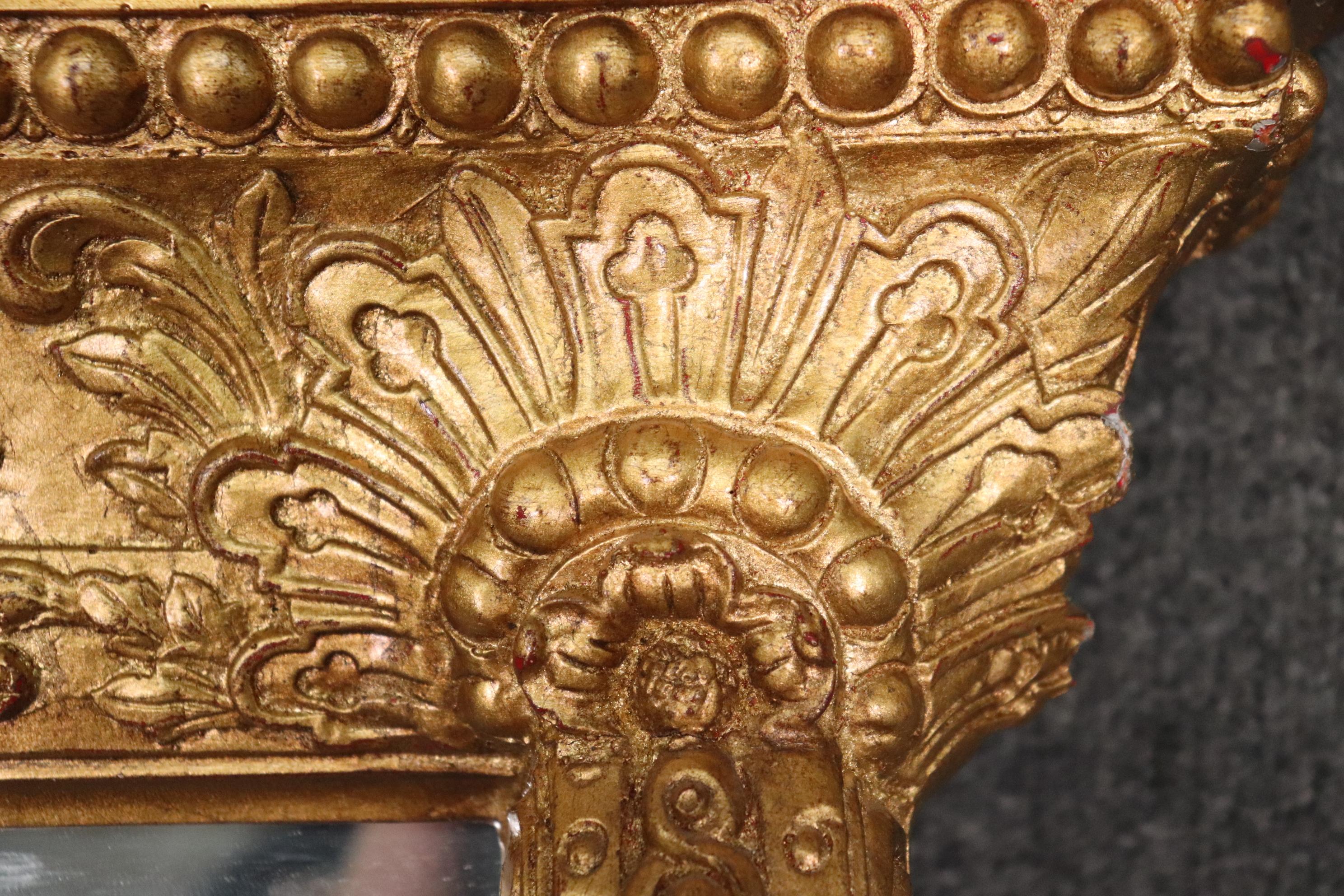 American Victorian Style Genuine Gold Leaf Gilded Martha Stewart Mantel Mantle Mirror