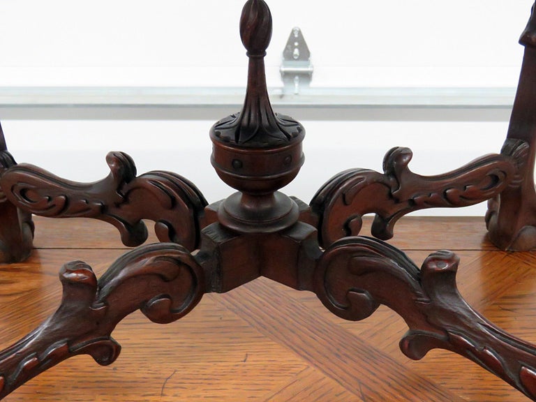 Victorian Style Glass Top Coffee Table For Sale at 1stdibs