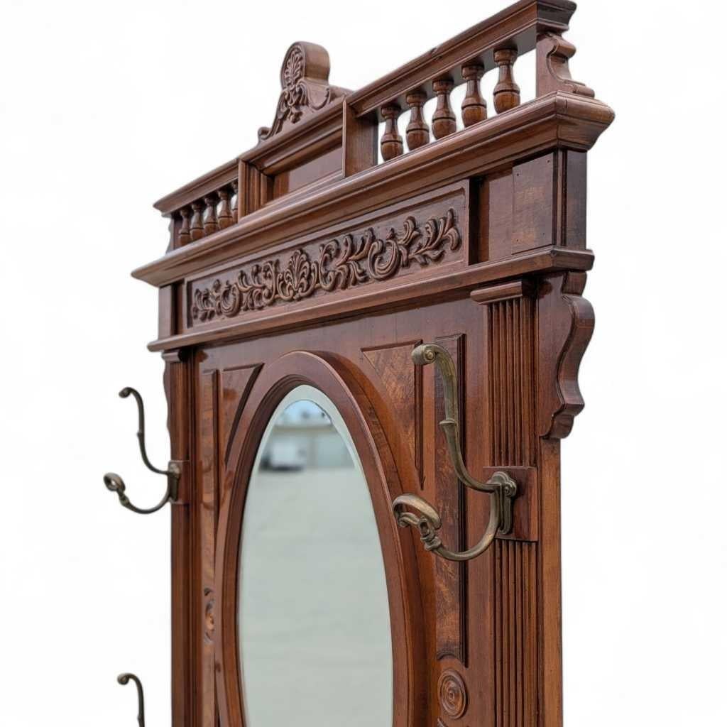 Tree d'entrée de style victorien, bois massif, faux marbre, laiton, États-Unis, vers 1990 en vente 1