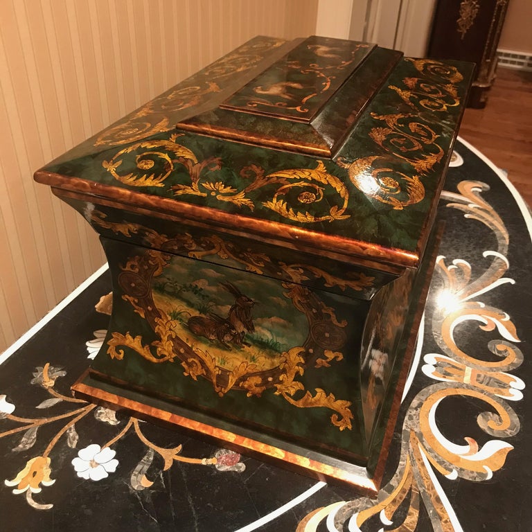 Victorian Style Hand Painted Treasure Chest at 1stDibs