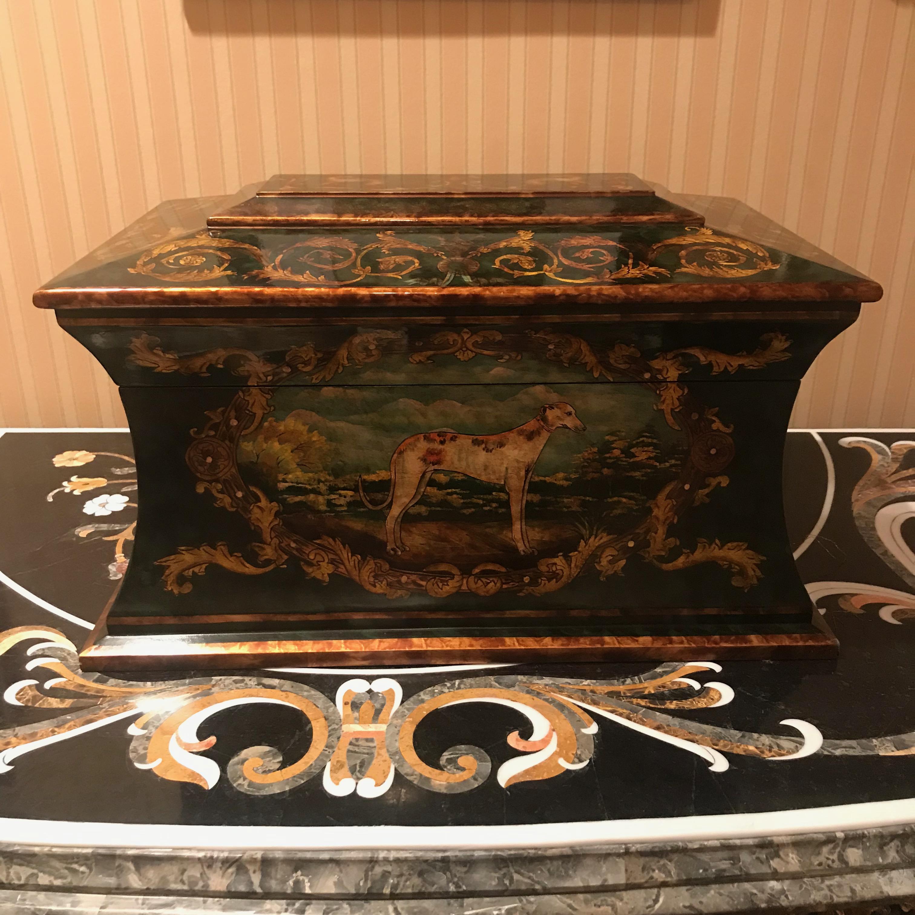 Victorian Style Hand Painted Treasure Chest (20. Jahrhundert)