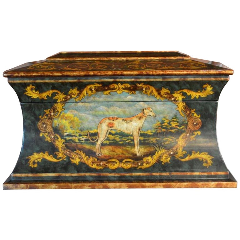 Victorian Style Hand Painted Treasure Chest at 1stDibs