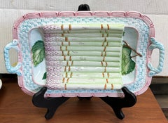 Victorian Style Italian Hand Painted Asparagus Serving Platter