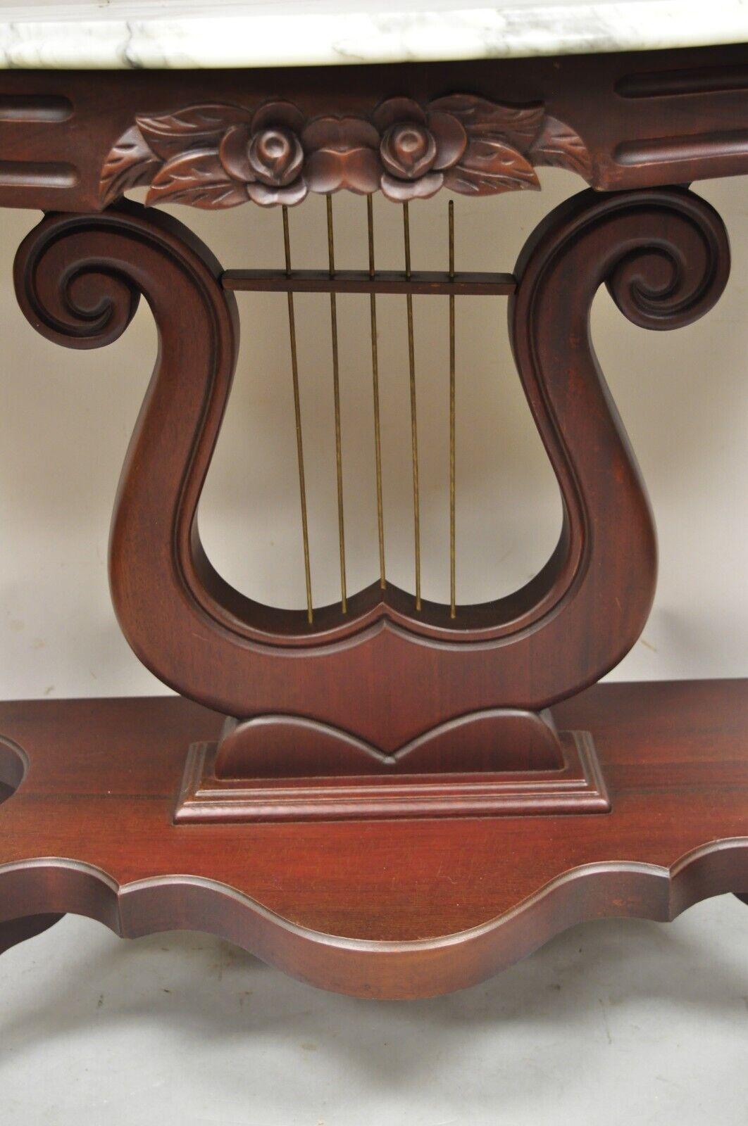 marble top harp table