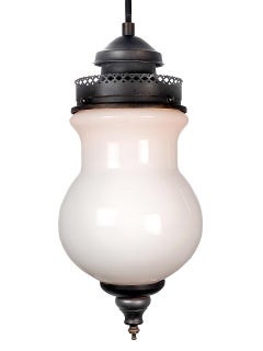 Victorian Style Long Globe Milk Glass Pendent