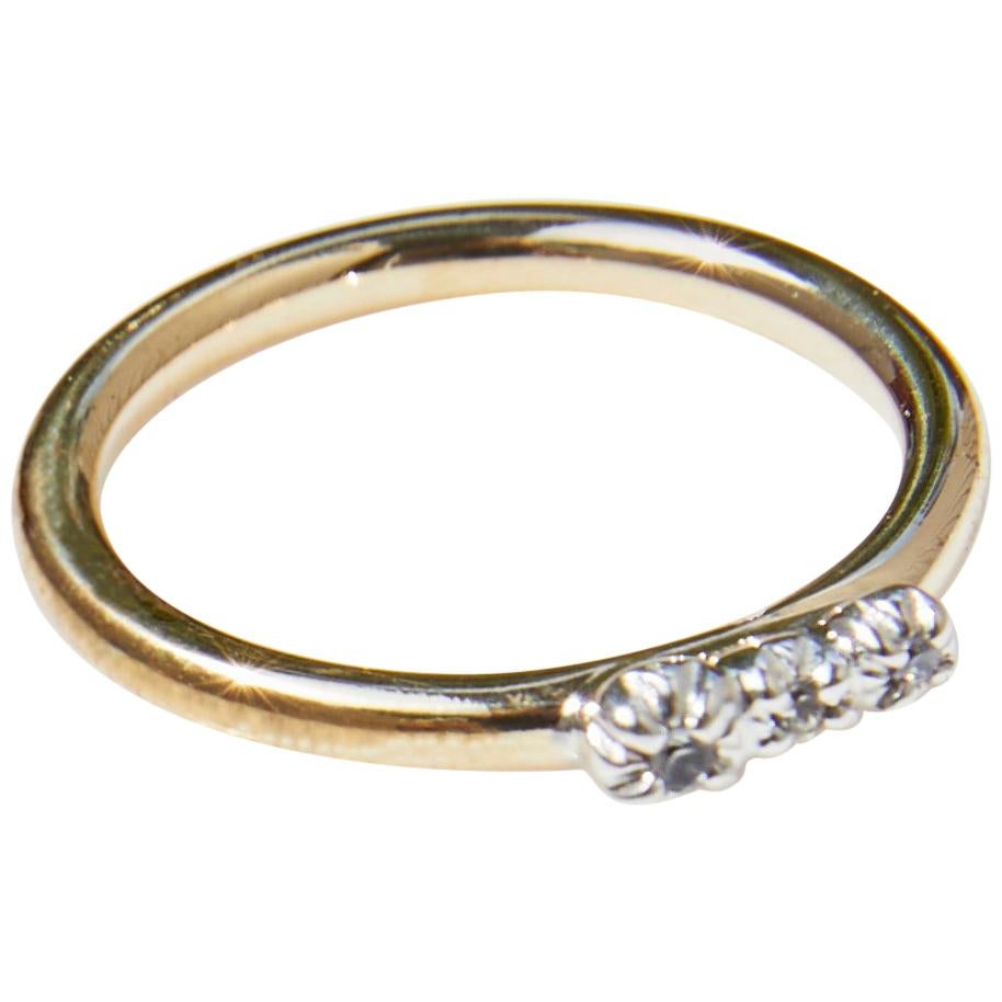 Verlobungsring Weißer Diamant Gold viktorianischer Stil J Dauphin
