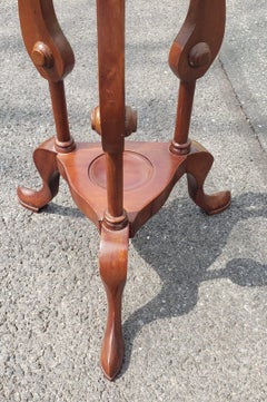 Victorian Style Mahogany Two-Drawer Barley Twist Plant Stand