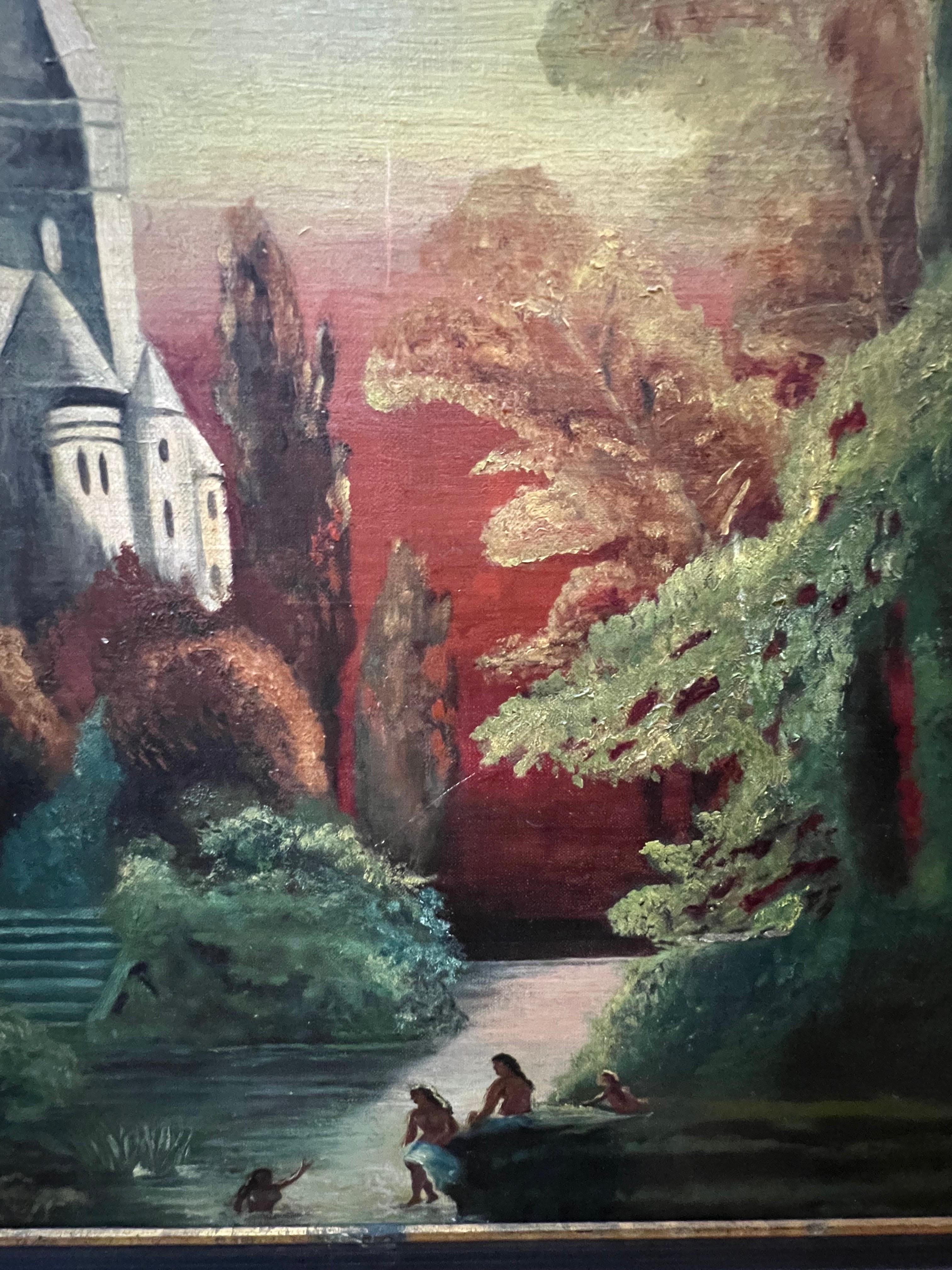 Peinture d'un château de style Paul Gaugin en vente 5