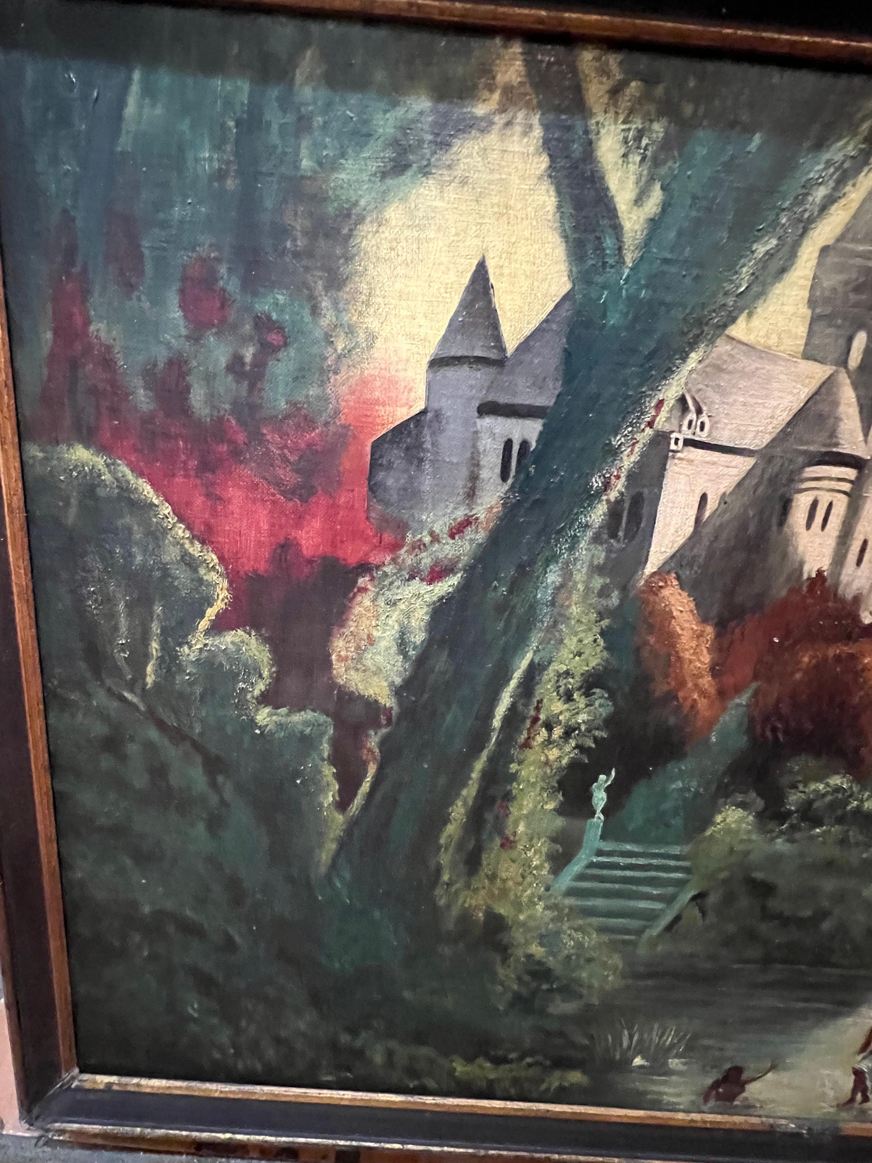 Paul Gaugin Style Painting of a Castle For Sale 6
