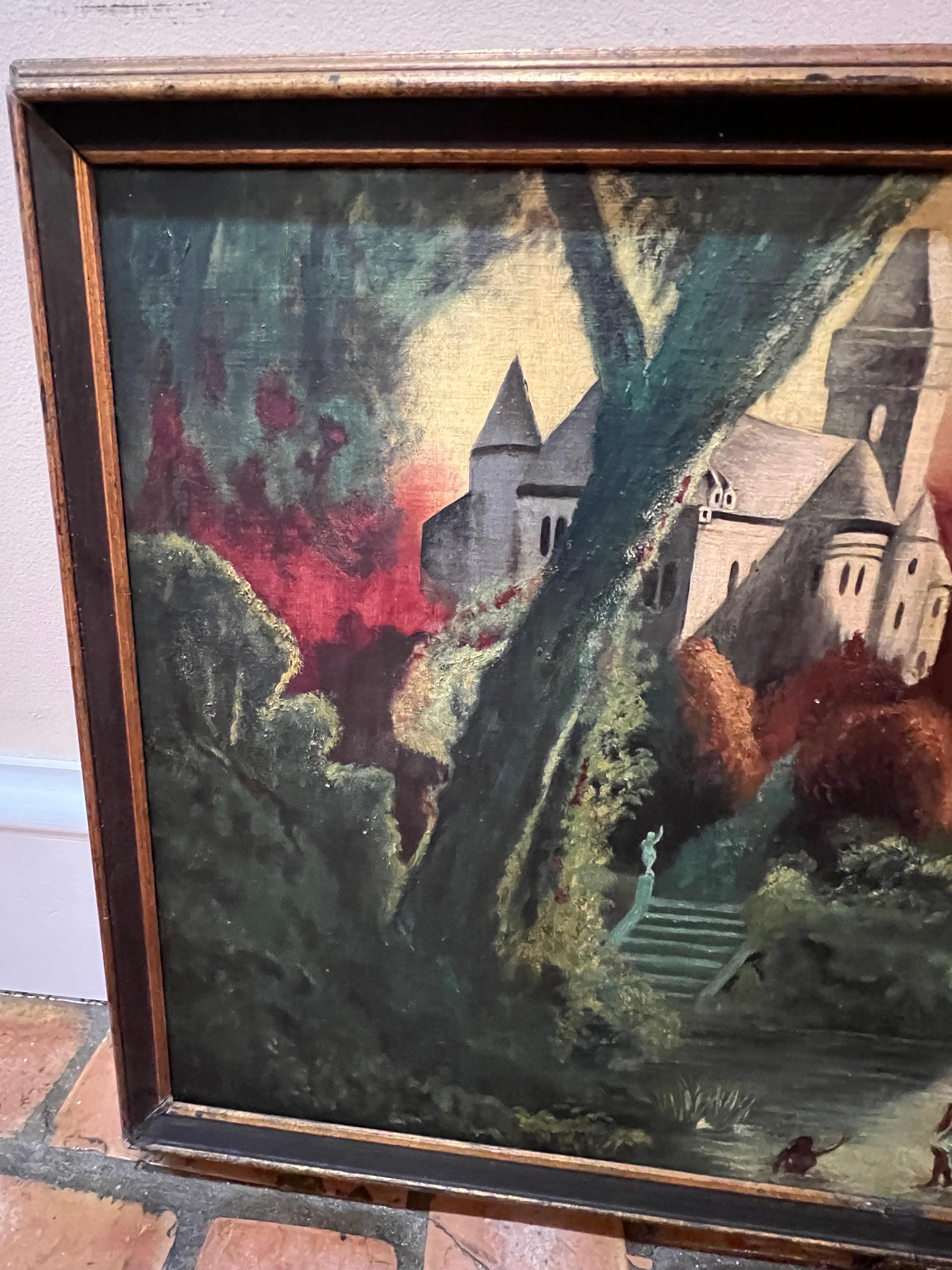 Peinture d'un château de style Paul Gaugin en vente 1