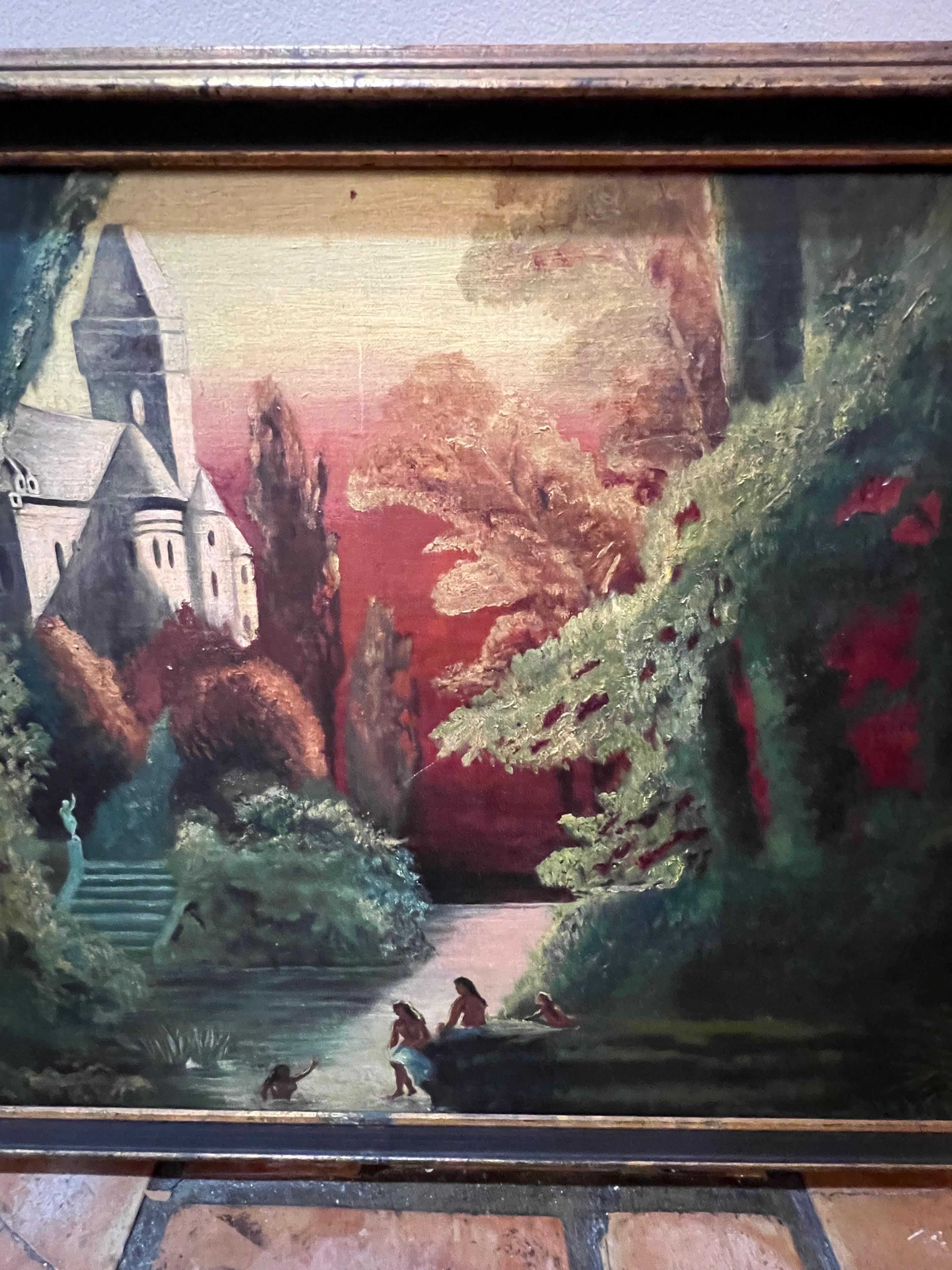 Peinture d'un château de style Paul Gaugin en vente 2