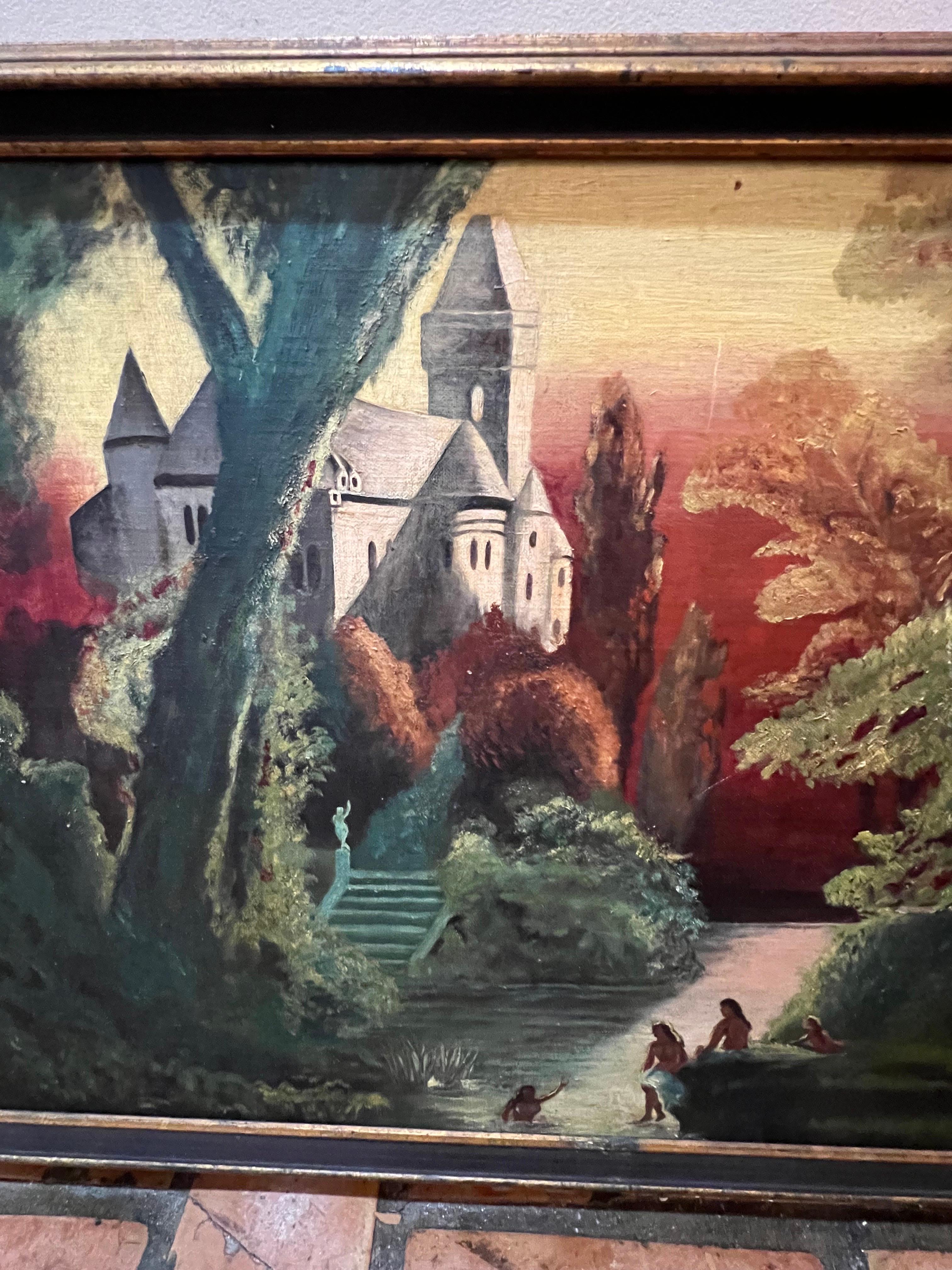 Peinture d'un château de style Paul Gaugin en vente 3
