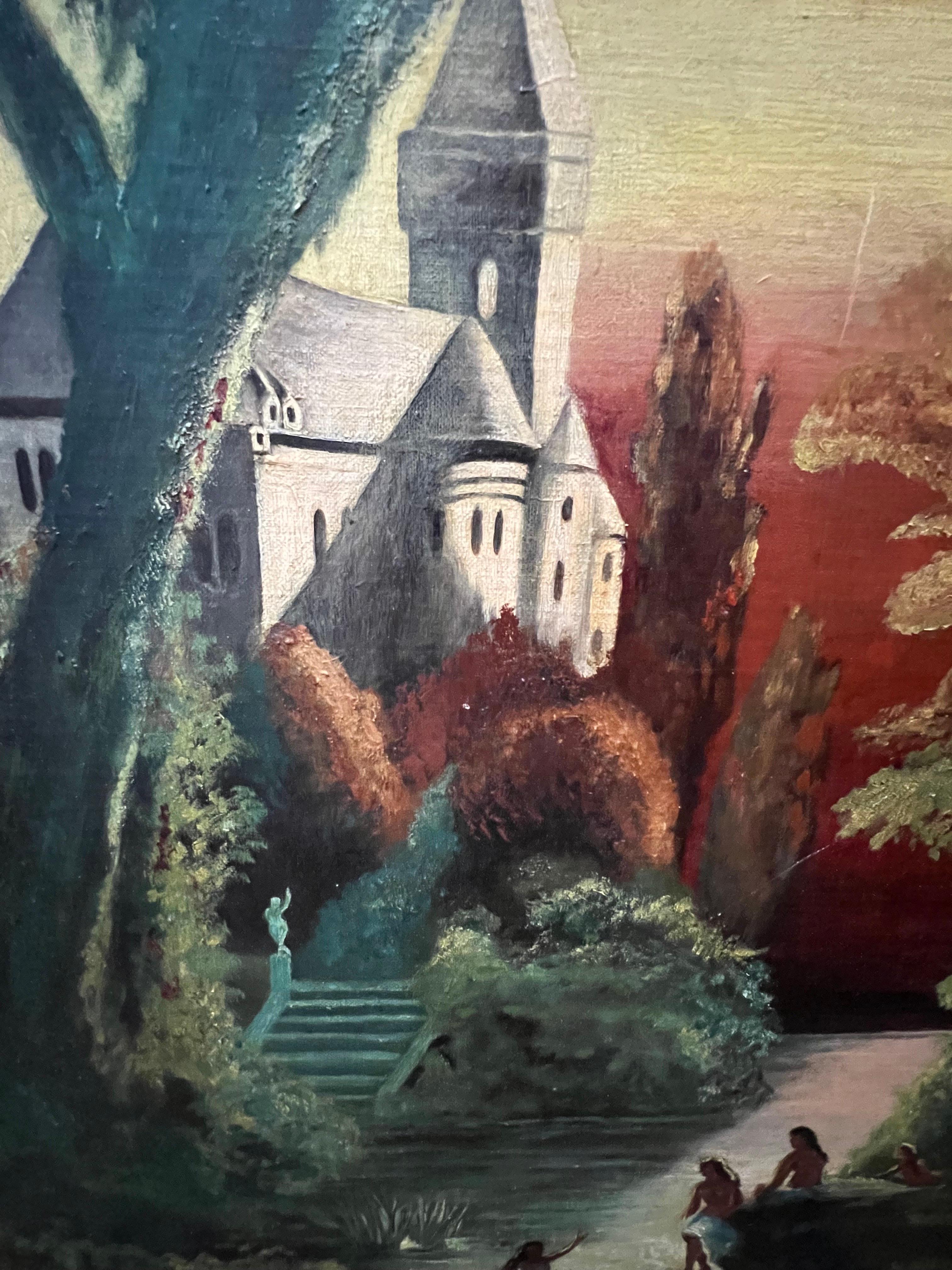 Paul Gaugin Style Painting of a Castle For Sale 4