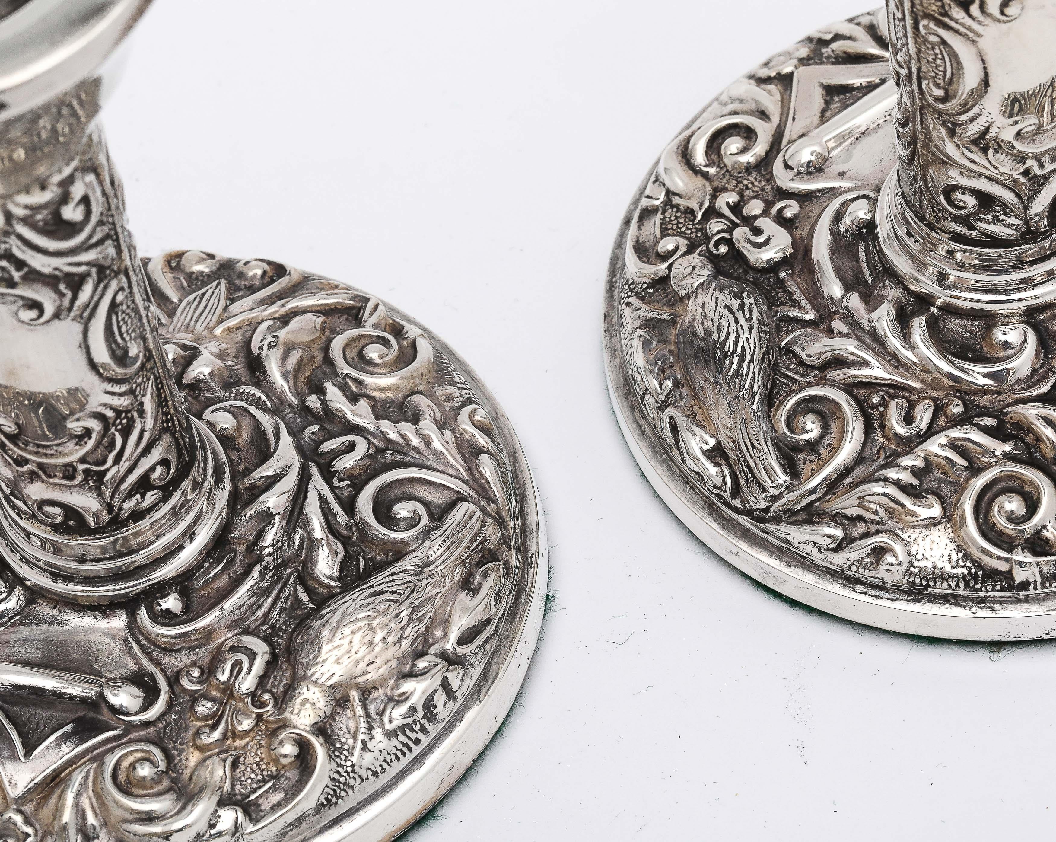 Victorian-Style Pair of Sterling Silver Candlesticks 7
