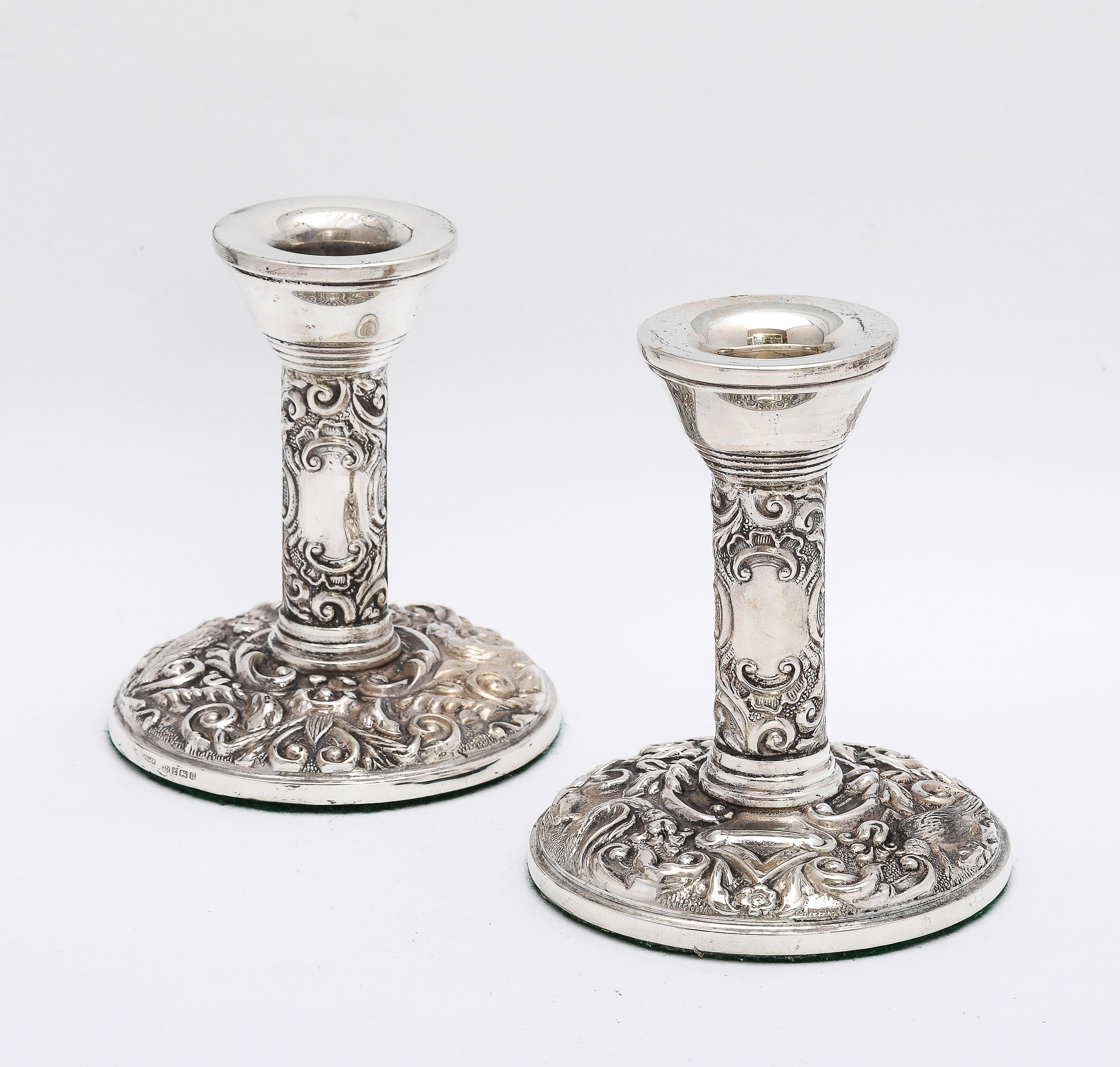Victorian-Style Pair of Sterling Silver Candlesticks 1