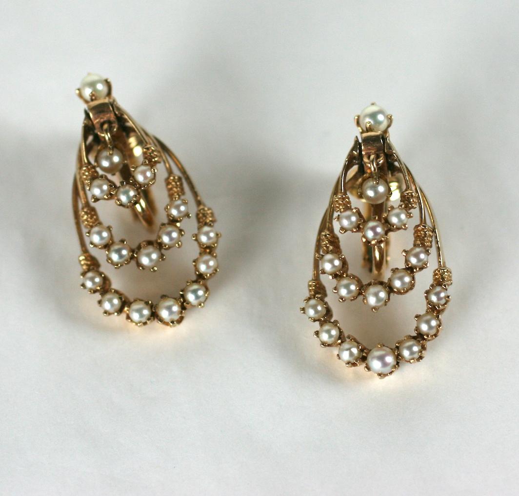 Viktorianische Perlen-Ohrringe im viktorianischen Stil Damen im Angebot