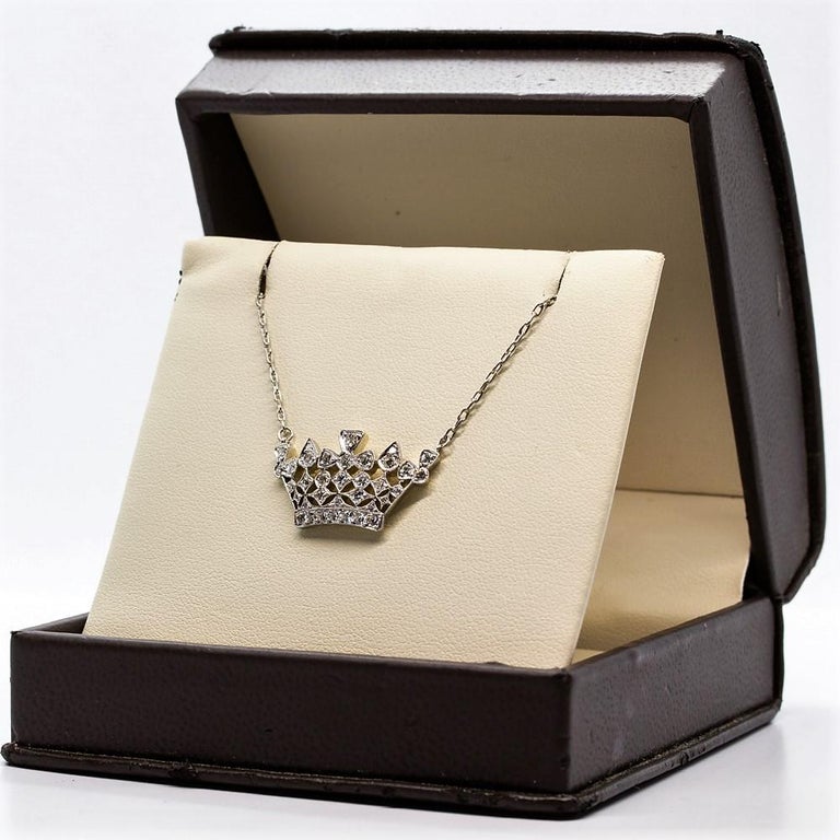 VictorianStyle Platinum and 18 Karat Gold Tiara or Crown Diamond