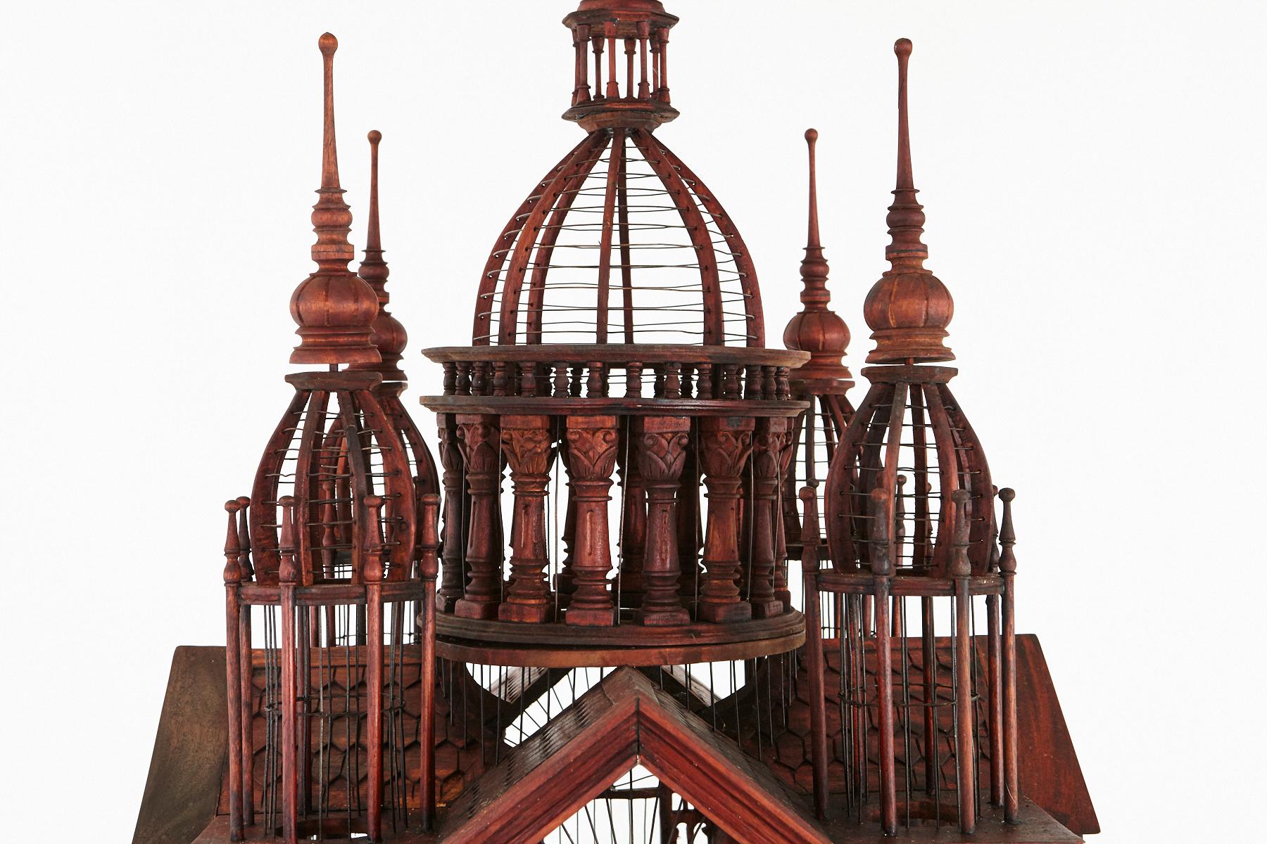 Contemporary Victorian Style Raj Palace Wire Birdcage with an Abundance of Details
