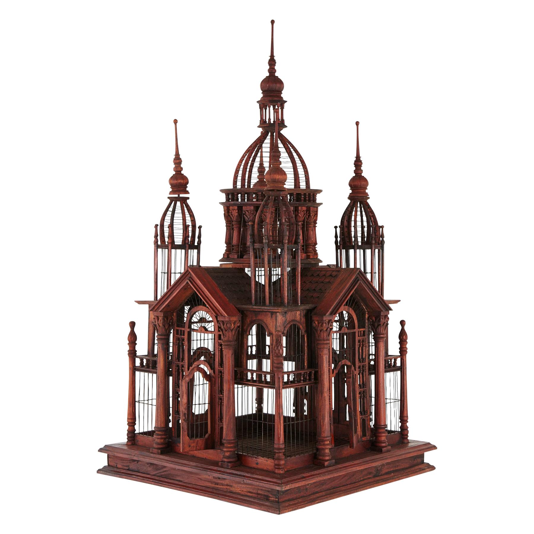 Victorian Style Raj Palace Wire Birdcage with an Abundance of Details