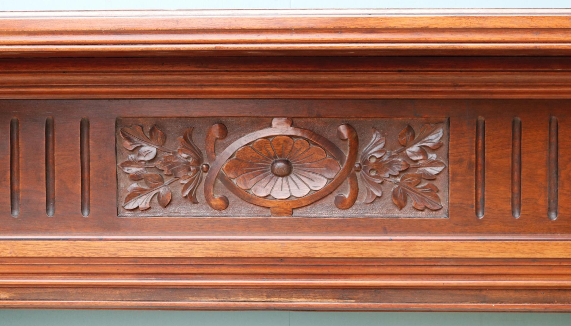 20th Century Victorian Style Reclaimed Walnut Mantel For Sale