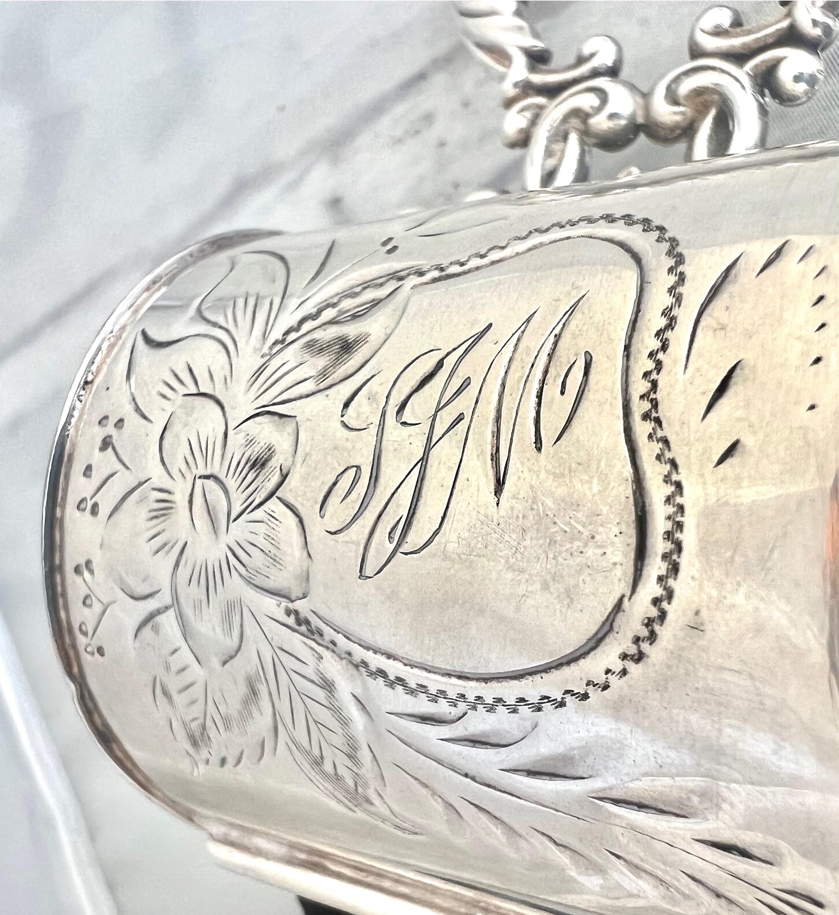 Einziehbarer Rasiermesserriemen im viktorianischen Stil, umhüllt von Silber  im Angebot 5