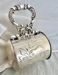 Victorian Style Retractable Razor Strap in Silver Canister