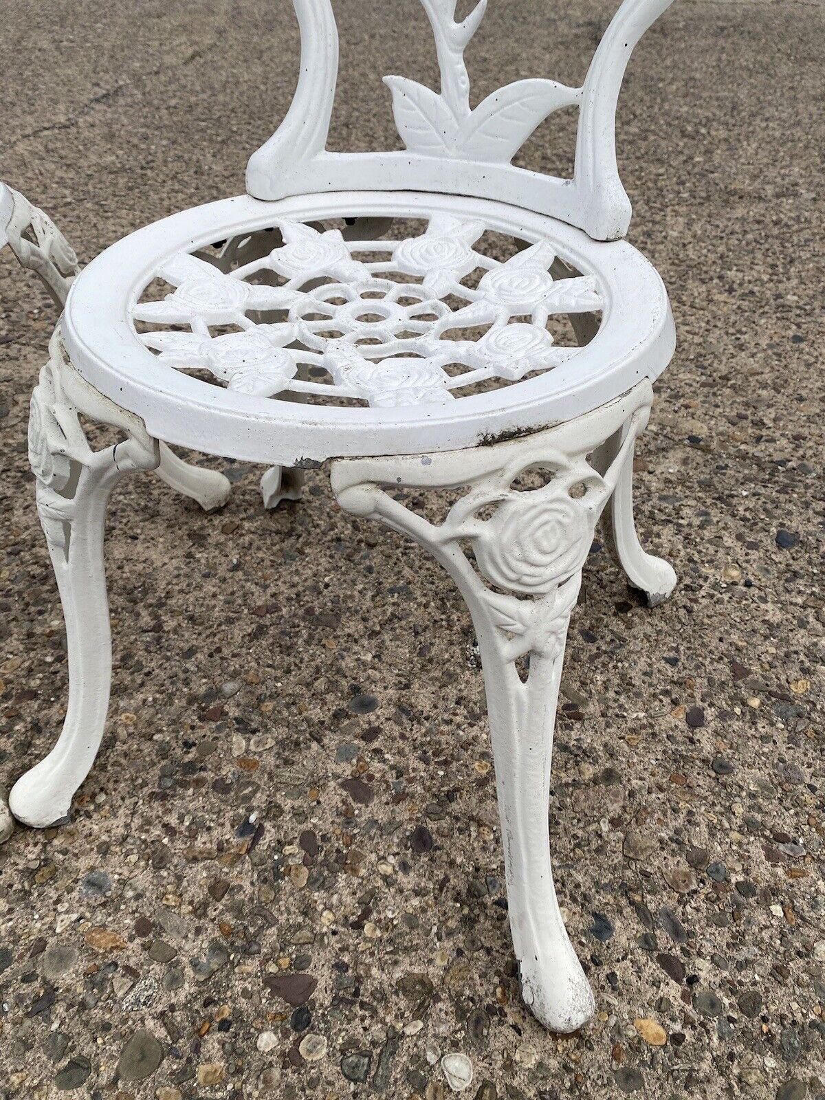 Victorian Style Rose Pattern Cast Aluminum Garden Patio Outdoor Bistro Chairs For Sale 2