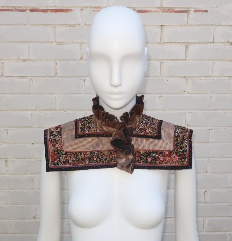 Victorian Style Ruffle Jabot Collar, 1990’s For Sale at 1stDibs