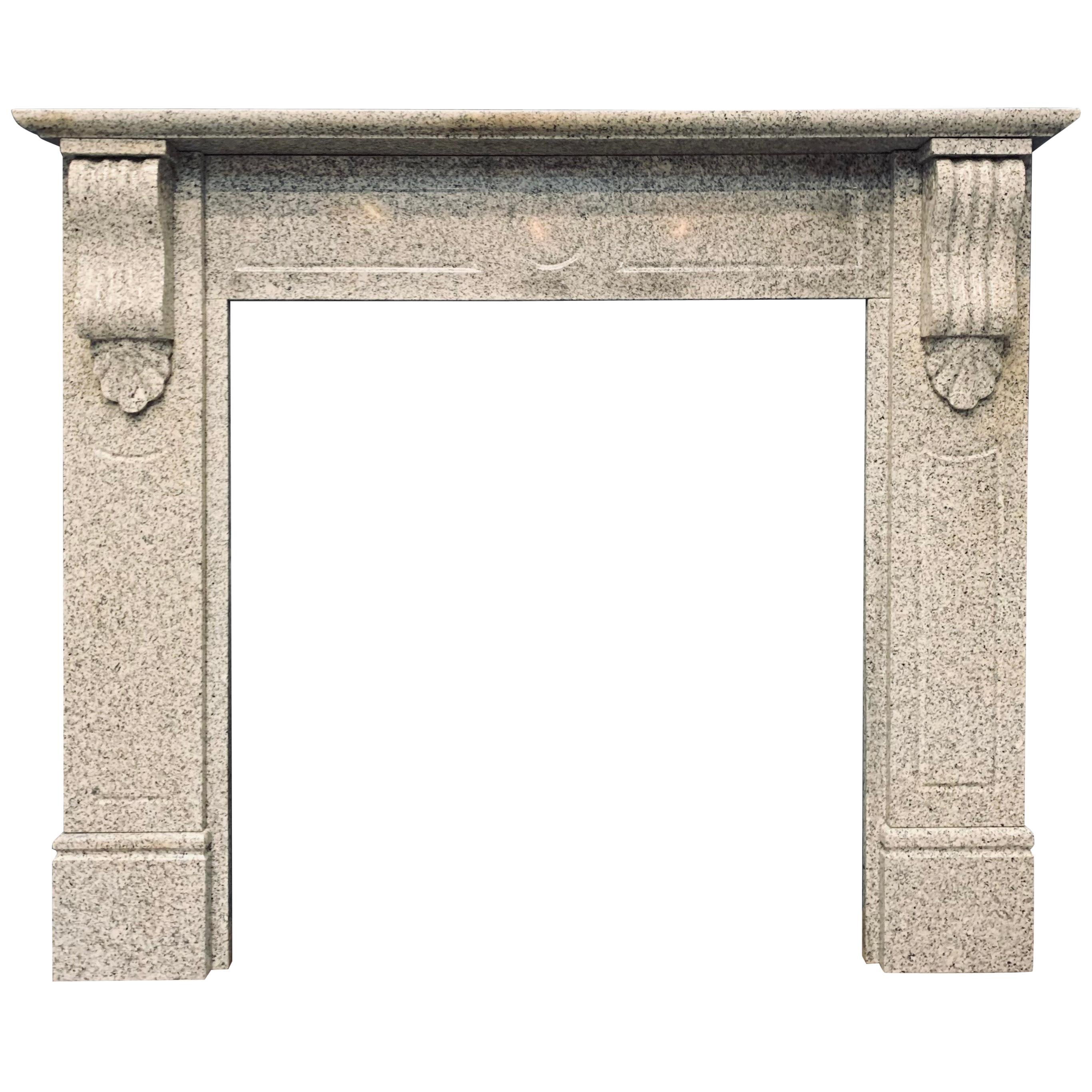 Victorian Style Scottish Corbelled Granite Fireplace Surround