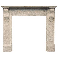 Vintage Victorian Style Scottish Corbelled Granite Fireplace Surround