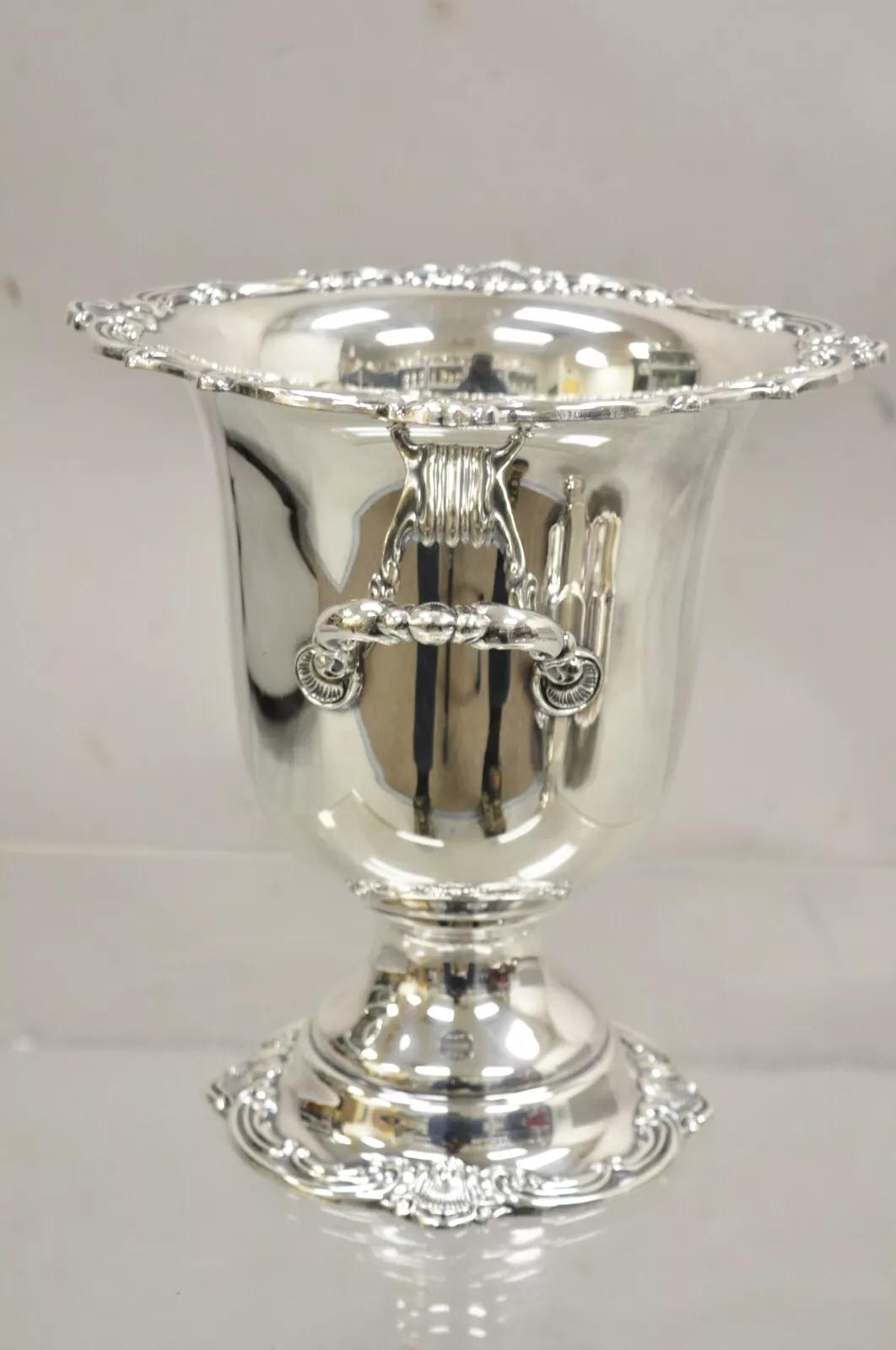 Victorian Style Silver Plated Footed Trophy Cup Champagne Chiller Ice Bucket 5