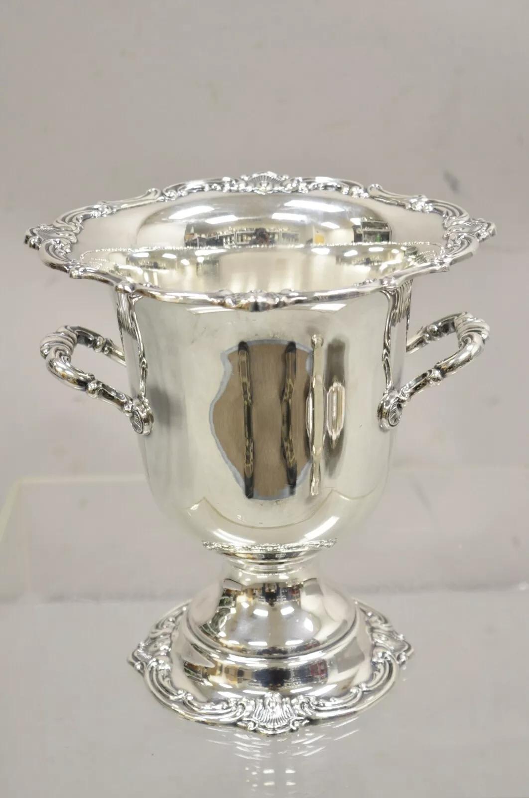 Victorian Style Silver Plated Footed Trophy Cup Champagne Chiller Ice Bucket 6