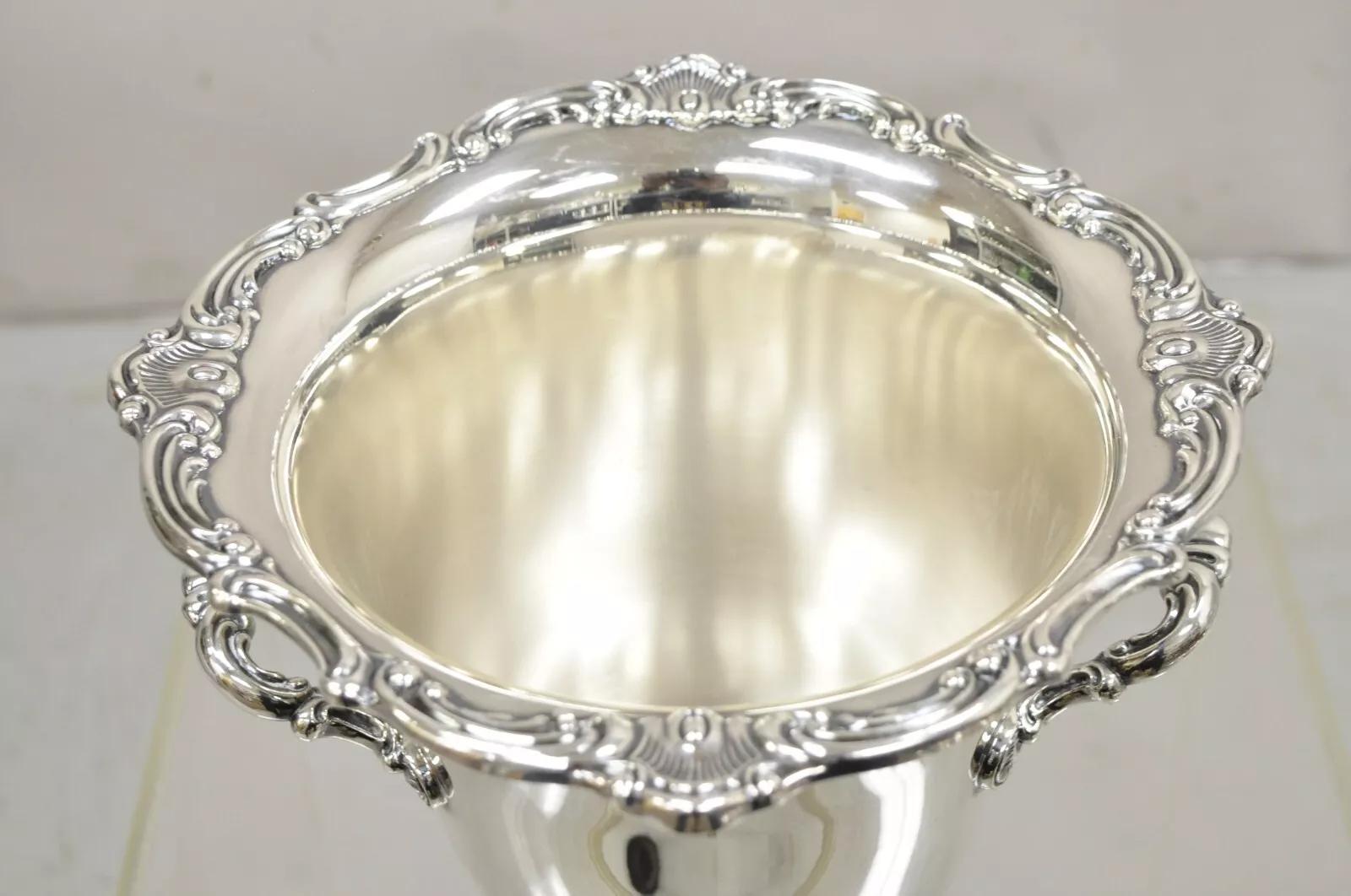Victorian Style Silver Plated Footed Trophy Cup Champagne Chiller Ice Bucket 1